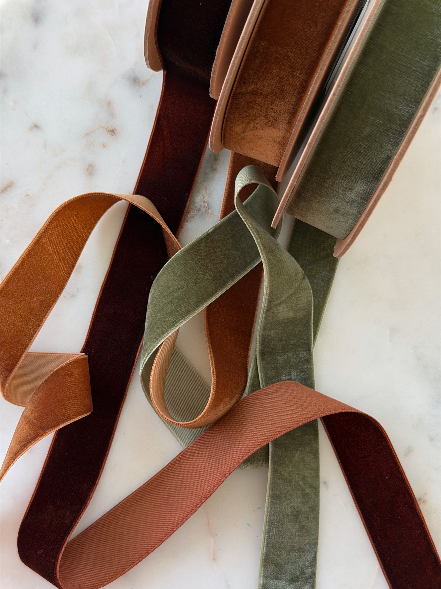 1" Velvet Autumn Ribbon - 10 Yards