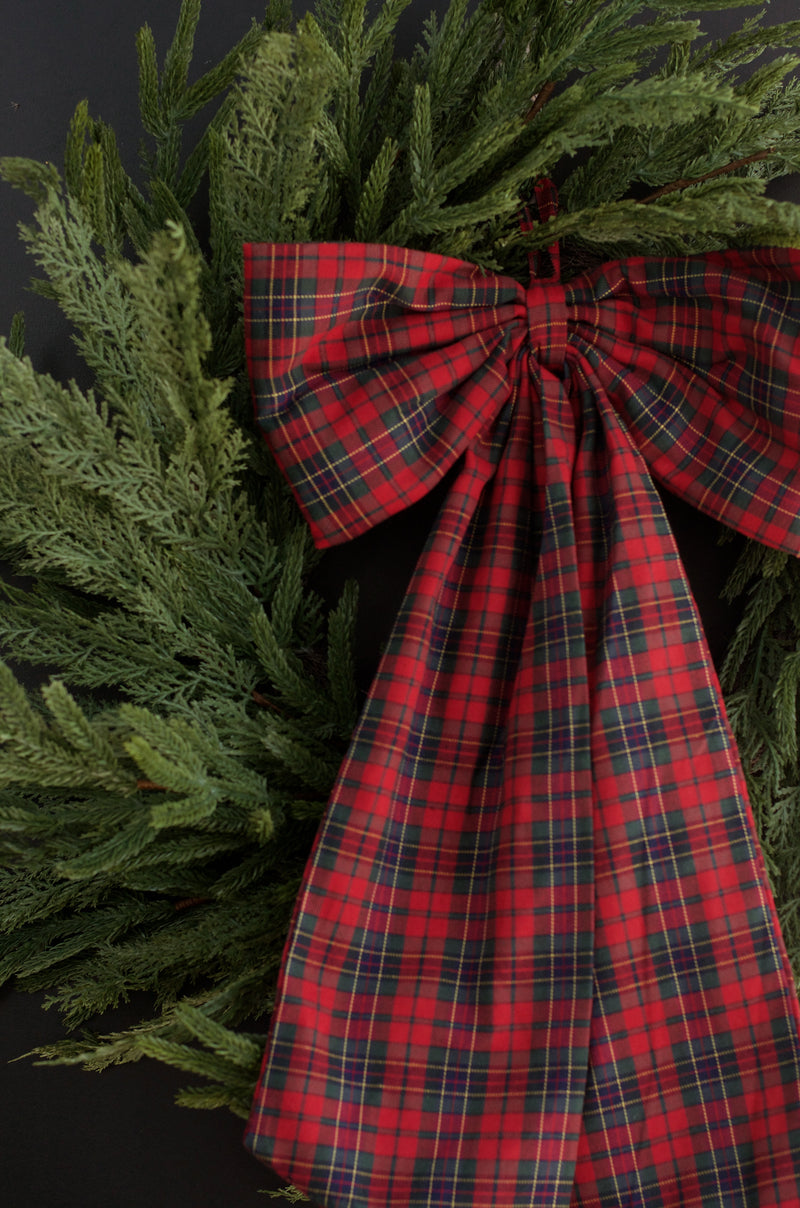 Large Red Tartan Bow