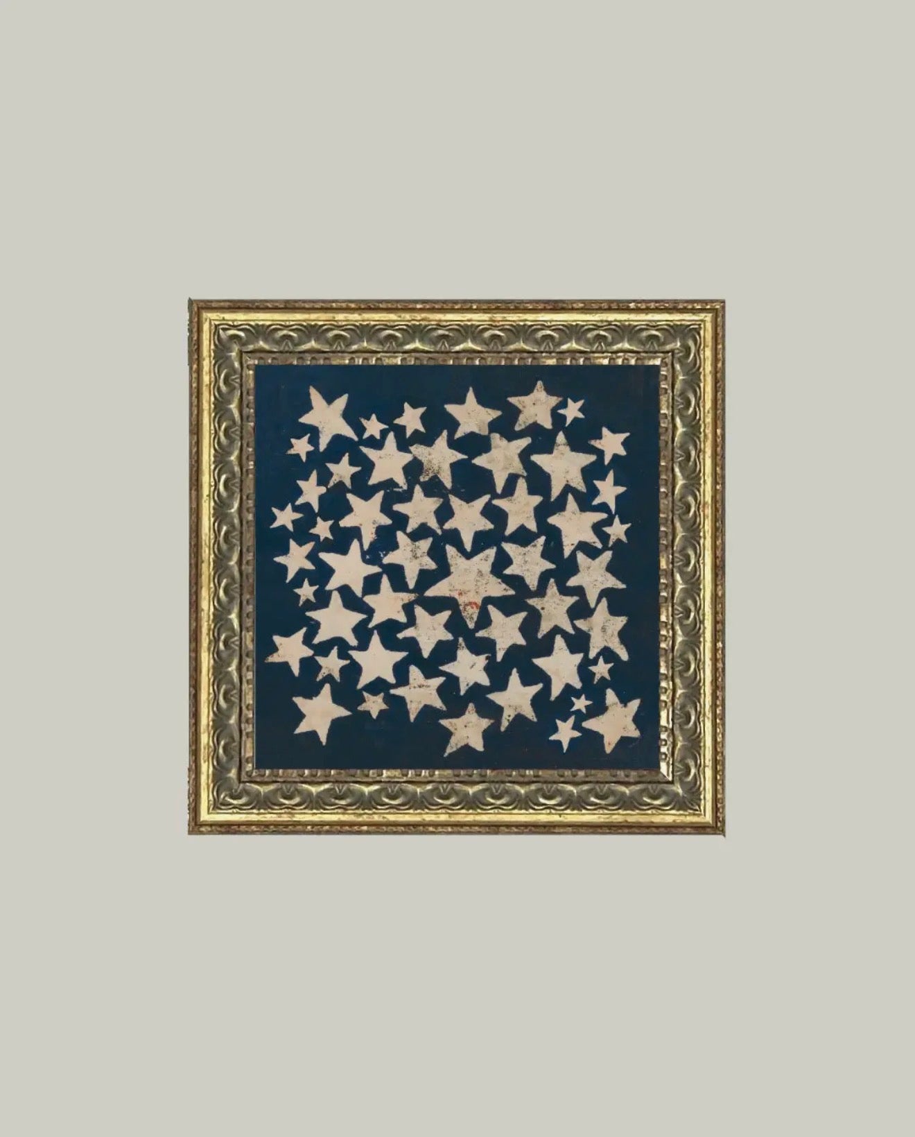 Americana Stars Framed Vintage Art - 9" x 9"
