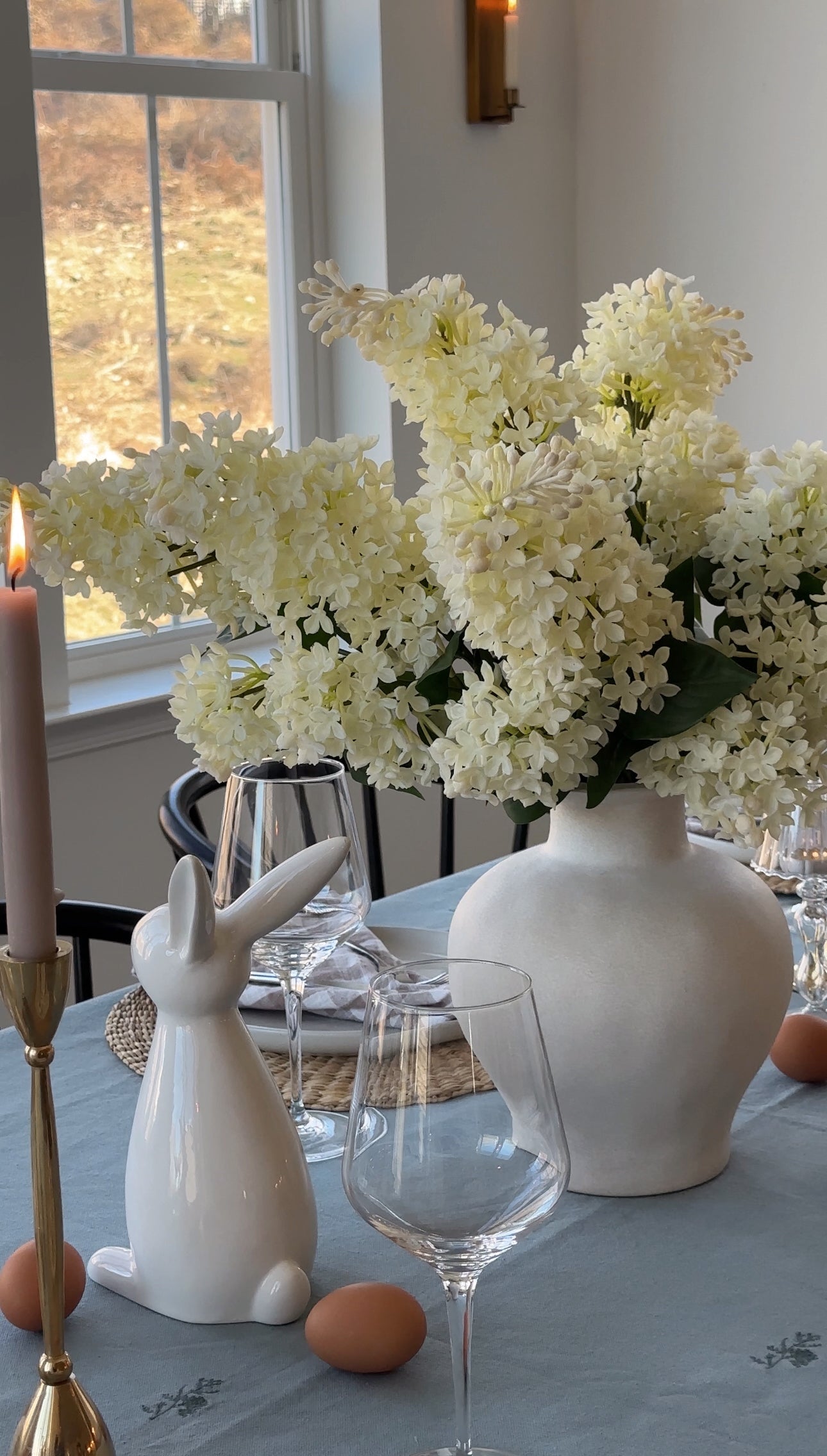 Cream Lilac Branch 28” (Set of 3 or 6)
