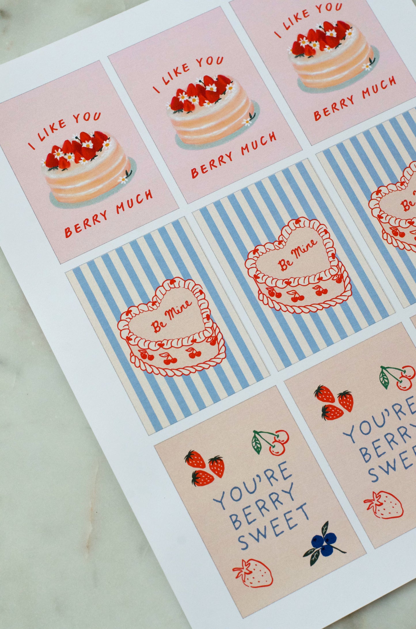 Berry Valentine Printable Tags