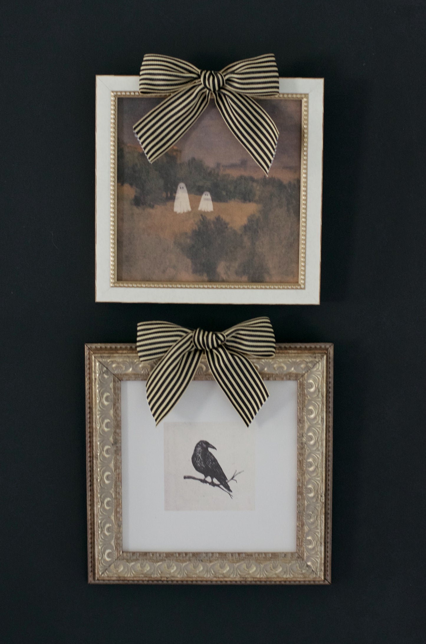 Black and Oatmeal Stripe 1.5” Ribbon