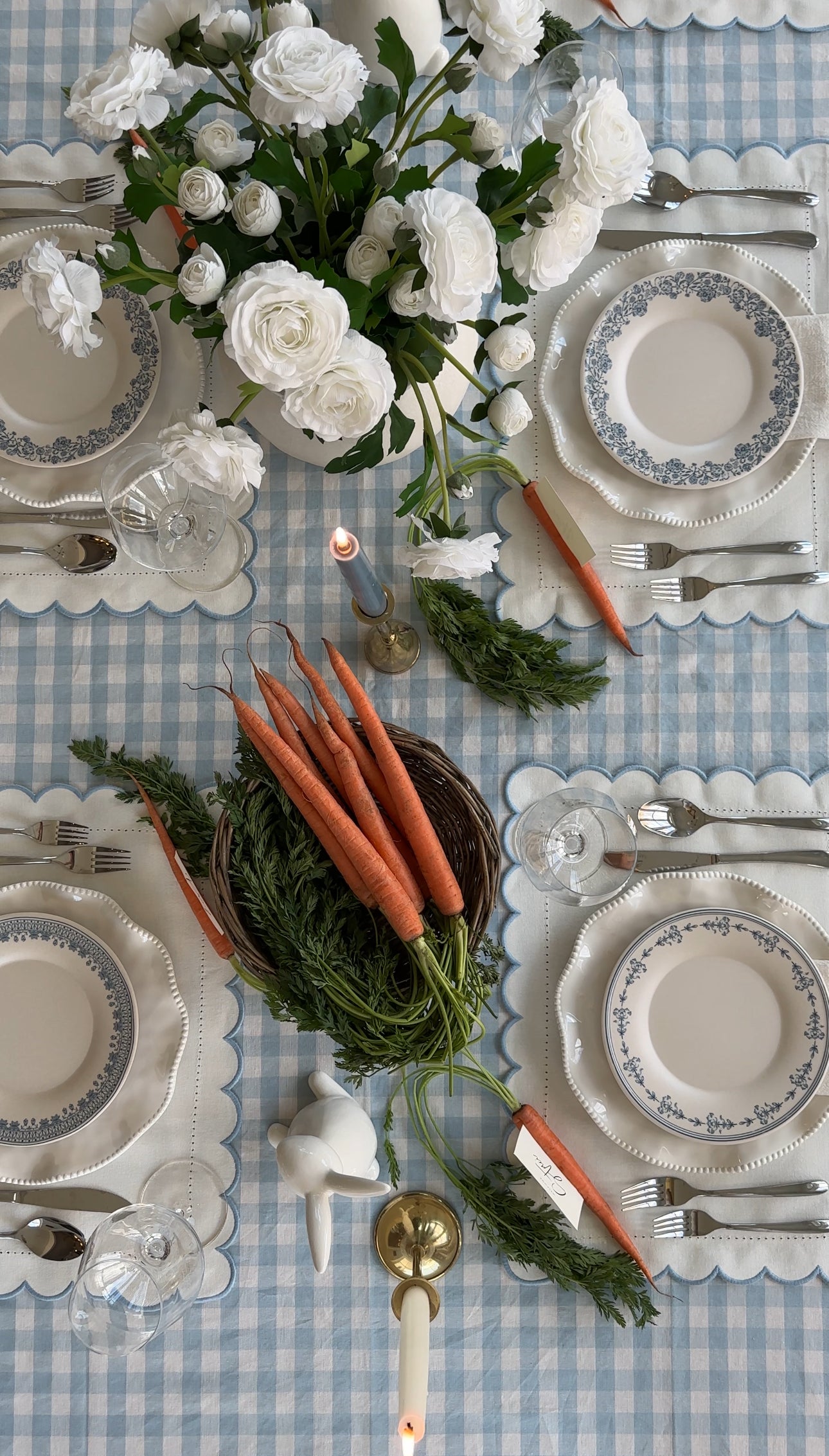 Hemstitch With Scalloped Edge Placemats (Set of 4)