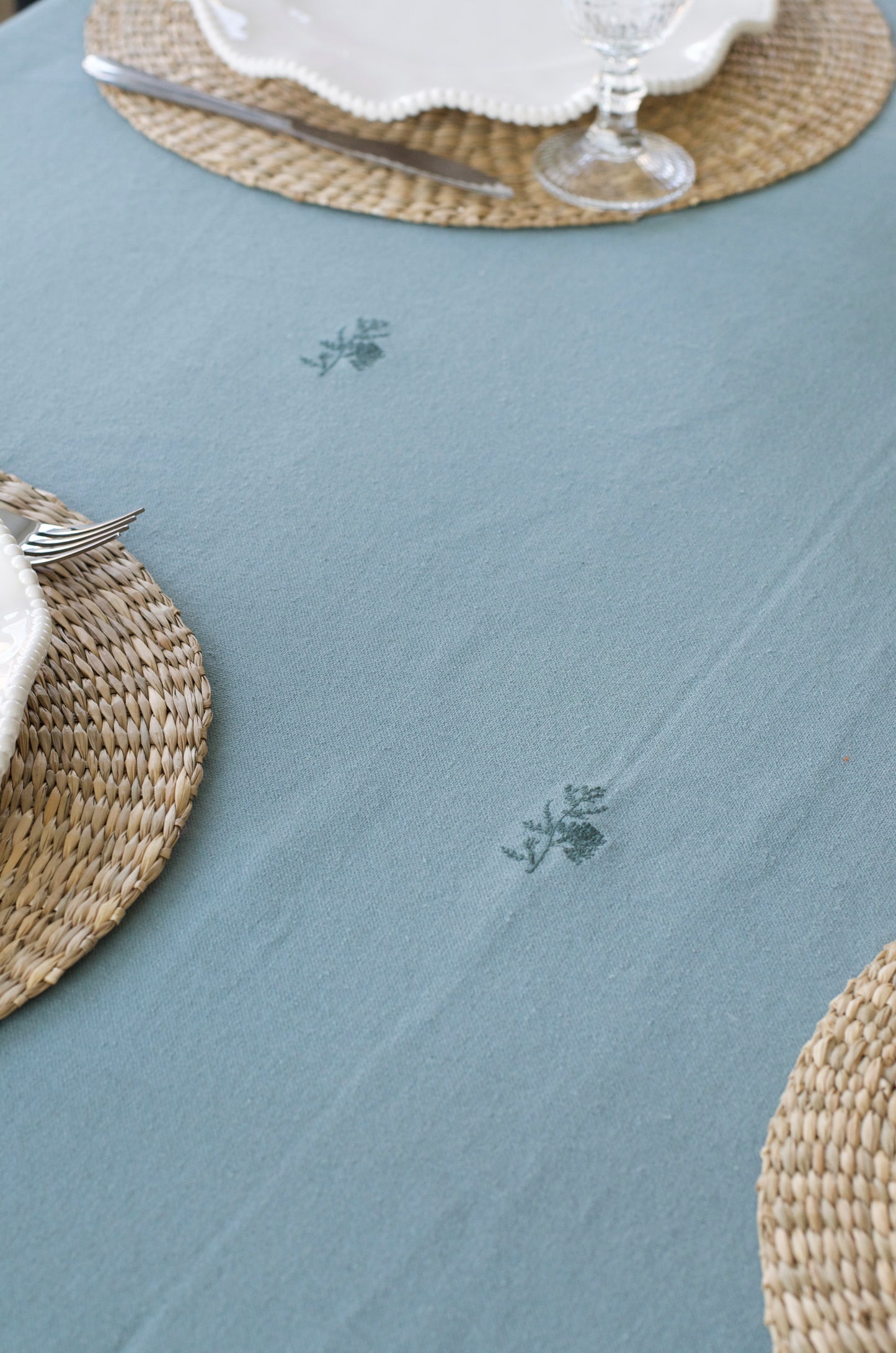 Floral Embroidered Tablecloth