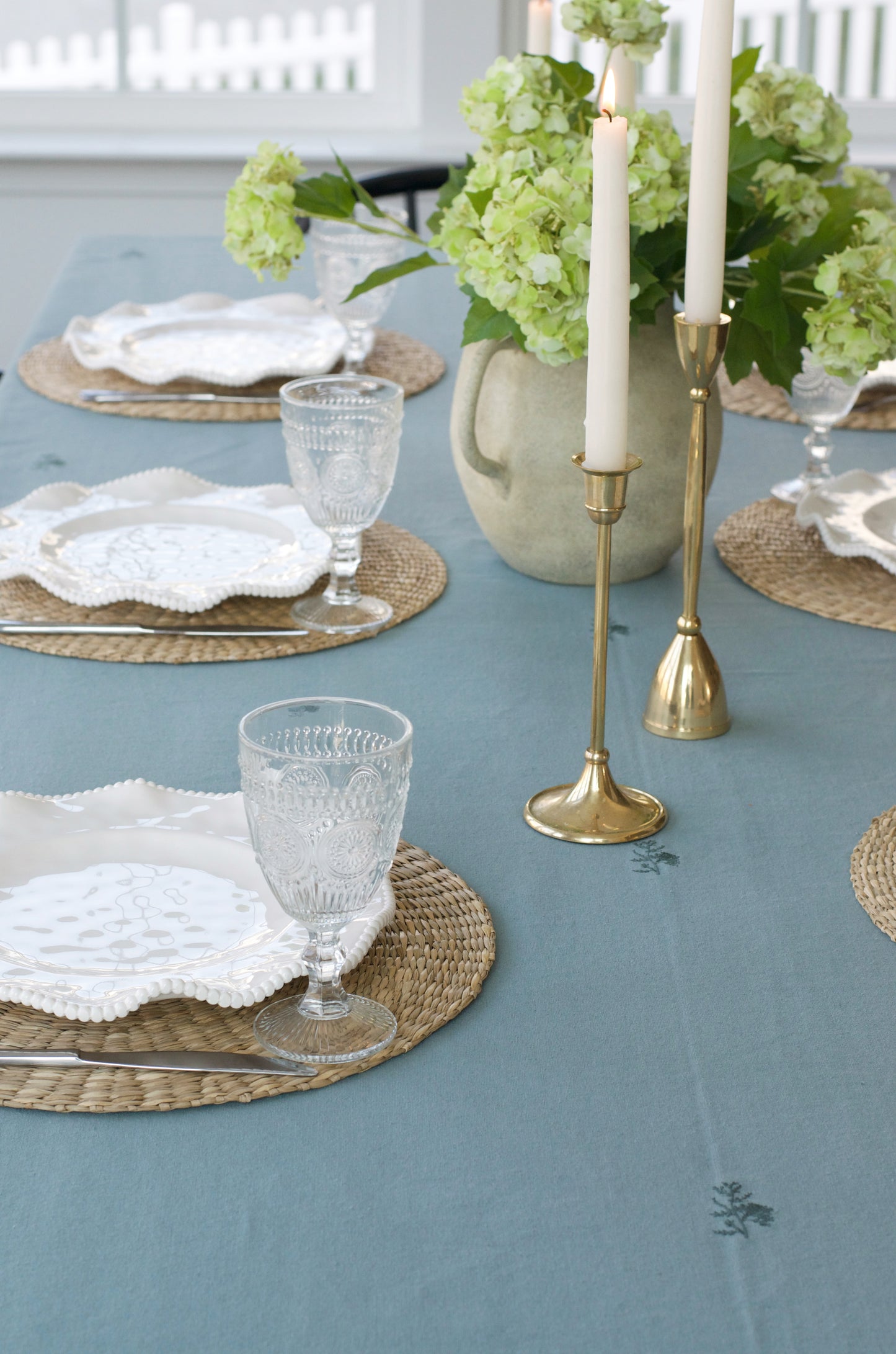 Floral Embroidered Tablecloth