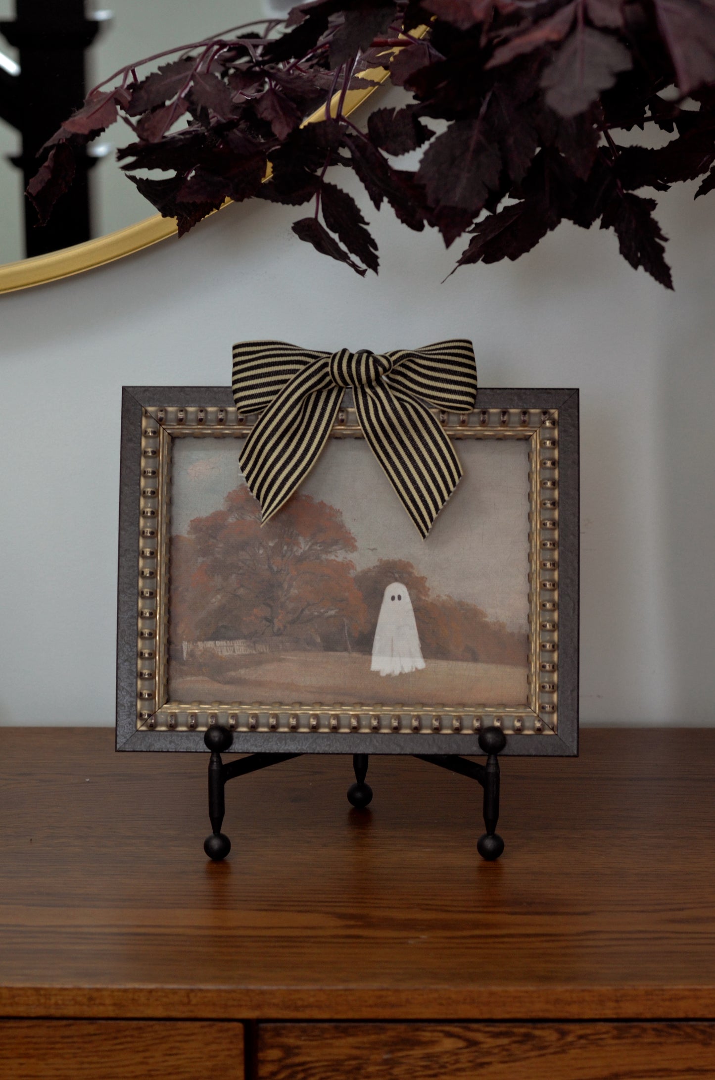 Black and Oatmeal Stripe 1.5” Ribbon