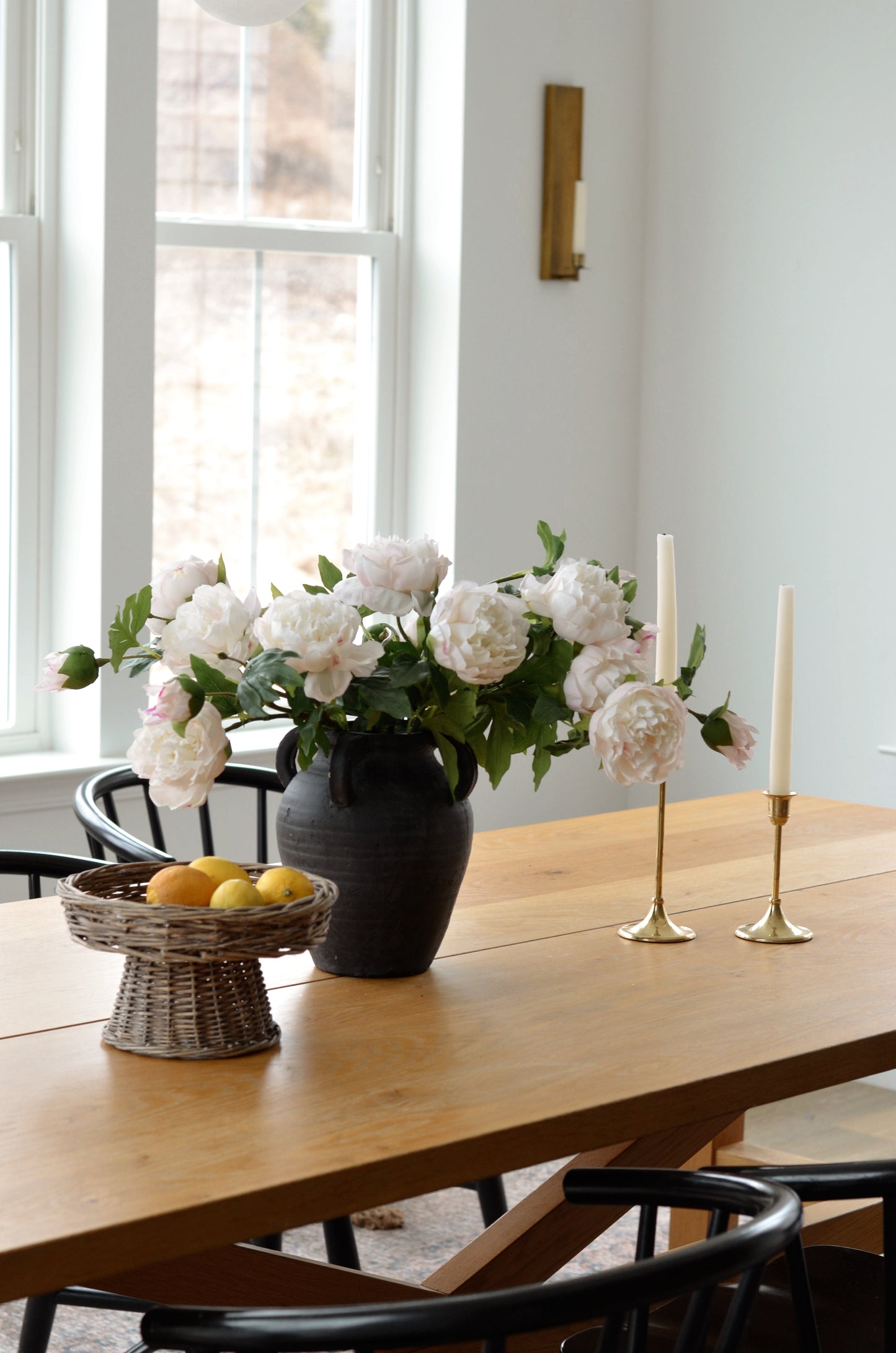 Real Touch Ivory & Blush Peony Stem 31” (Set of 3 or 6)