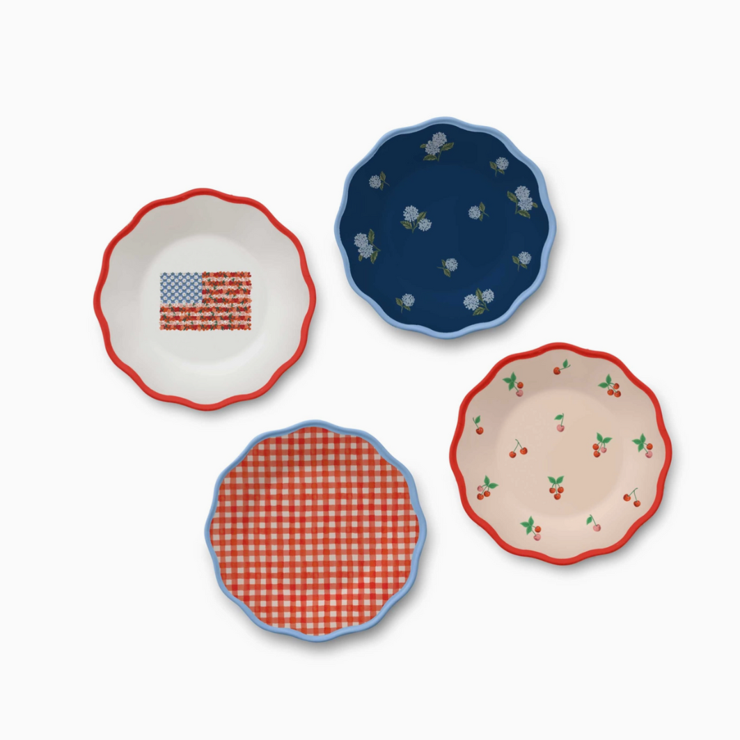 Americana Melamine Assorted Dessert / Salad Plate (Set of 4)