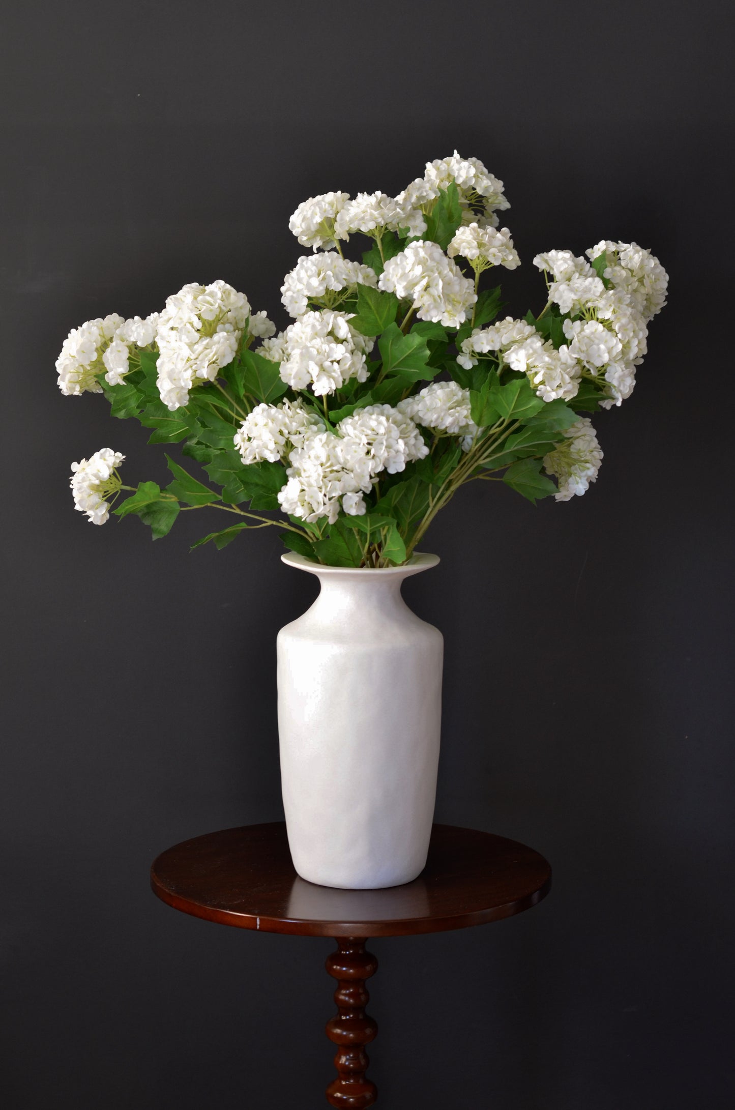 Real Touch White Viburnum Hydrangea Stems 33” (Set of 3 or 6)