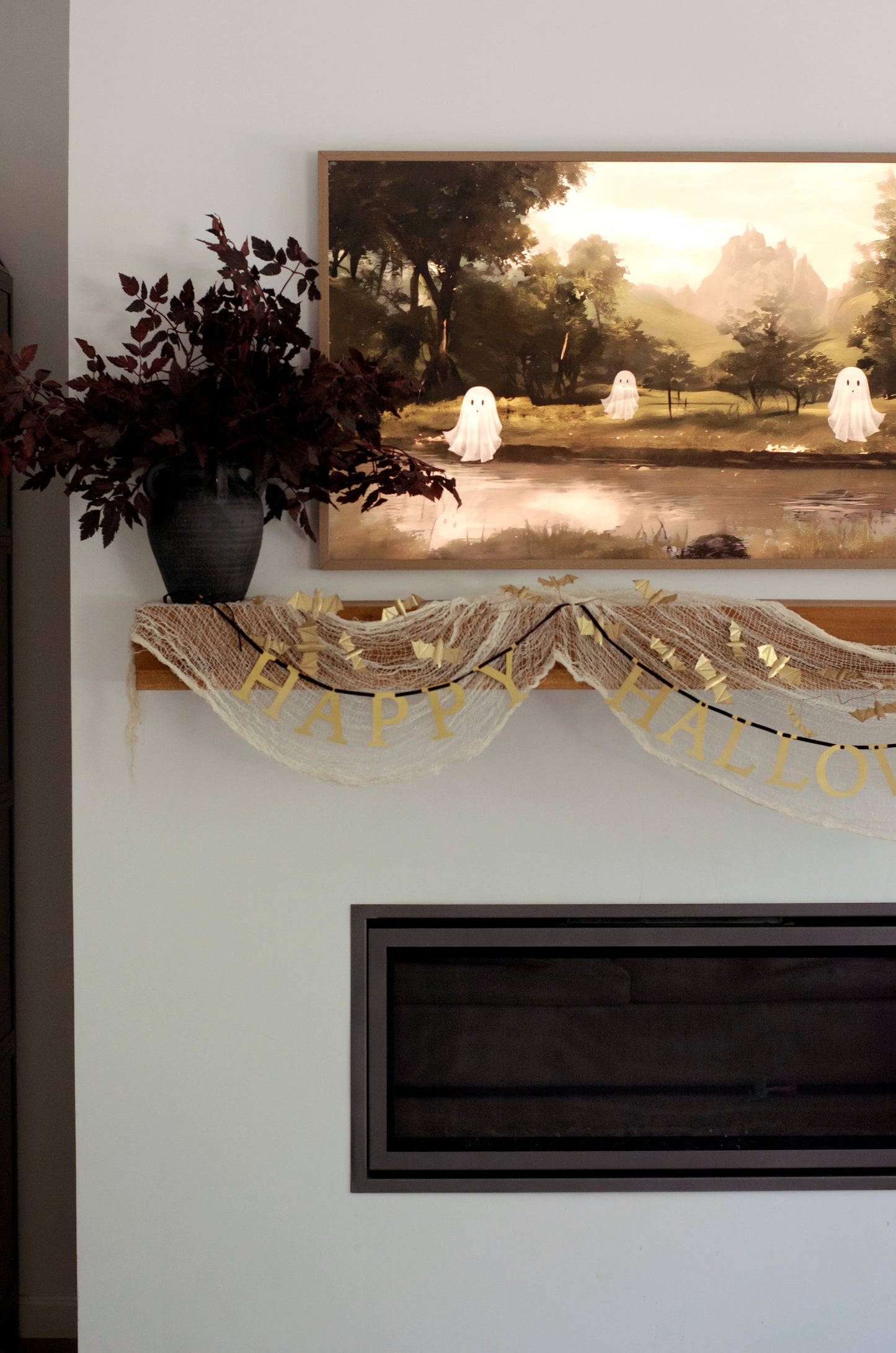 Gold Metal Happy Halloween Garland