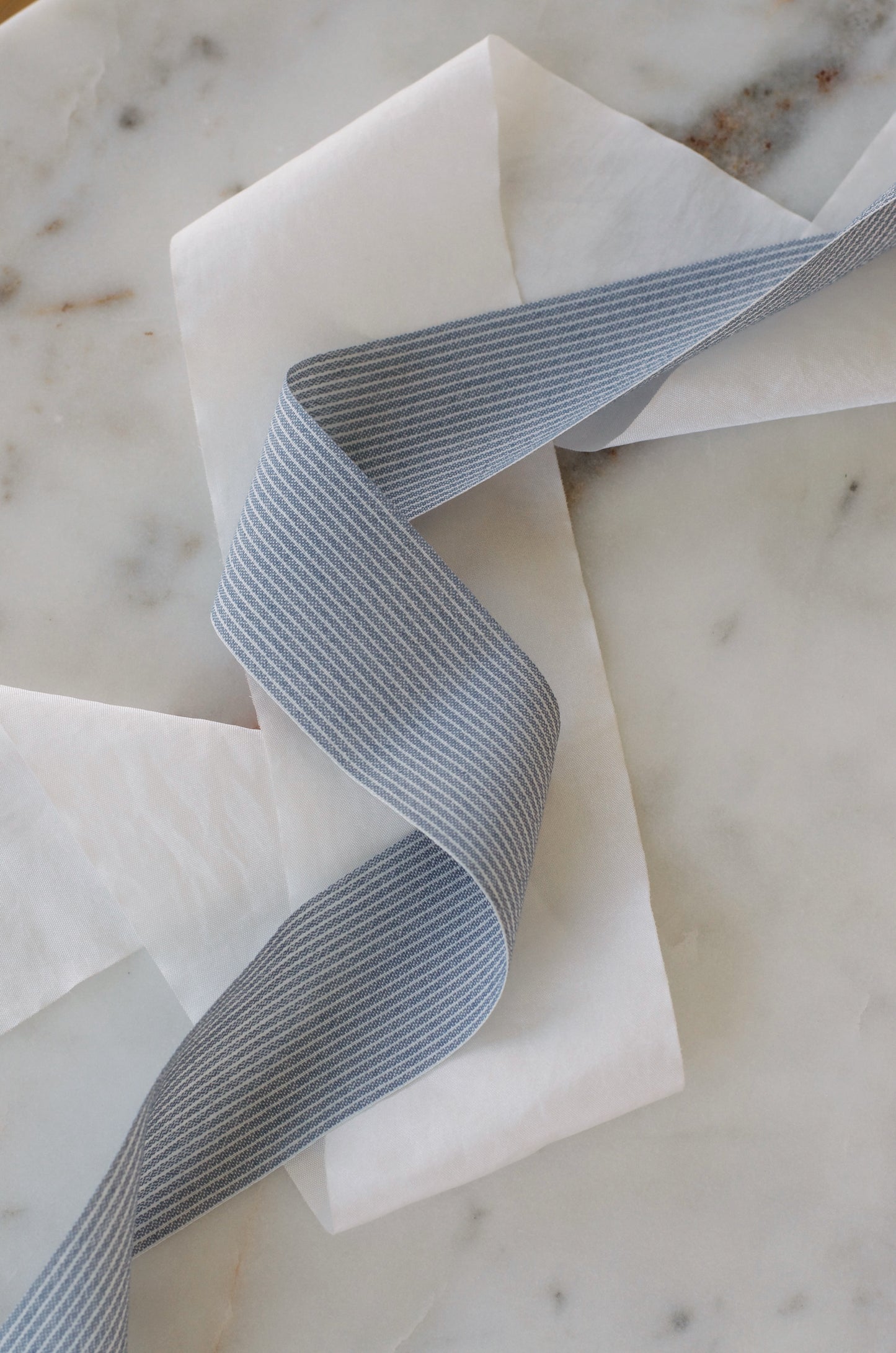 Double Bow Kit - Blue Linen & Ivory Faux Silk
