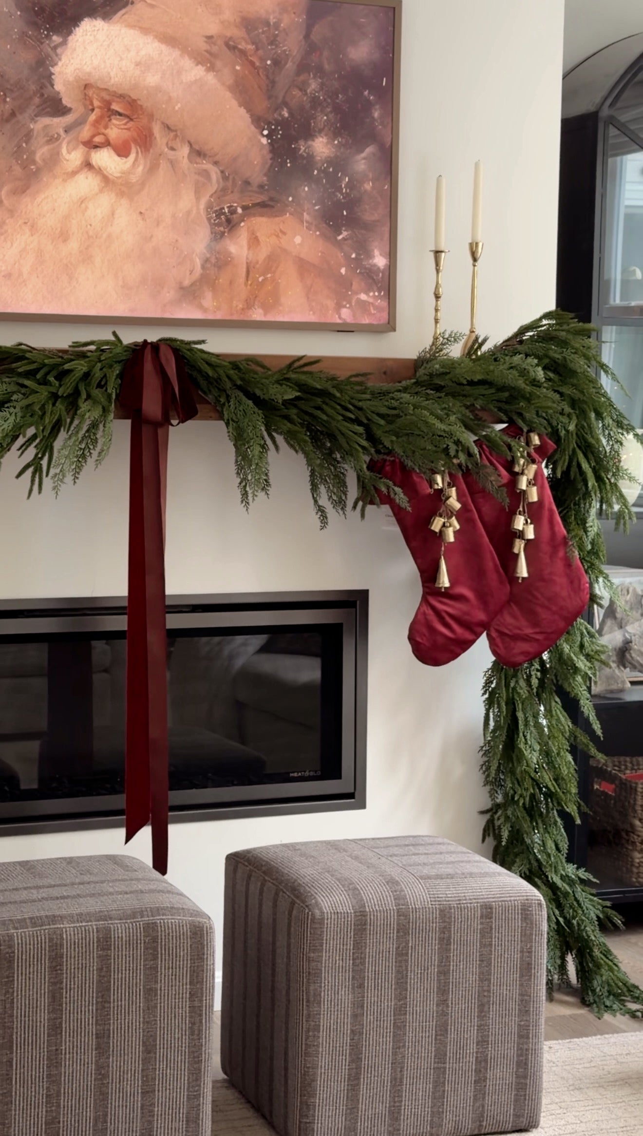 Real Touch Mixed Greenery Garland - Norfolk Pine & Cypress