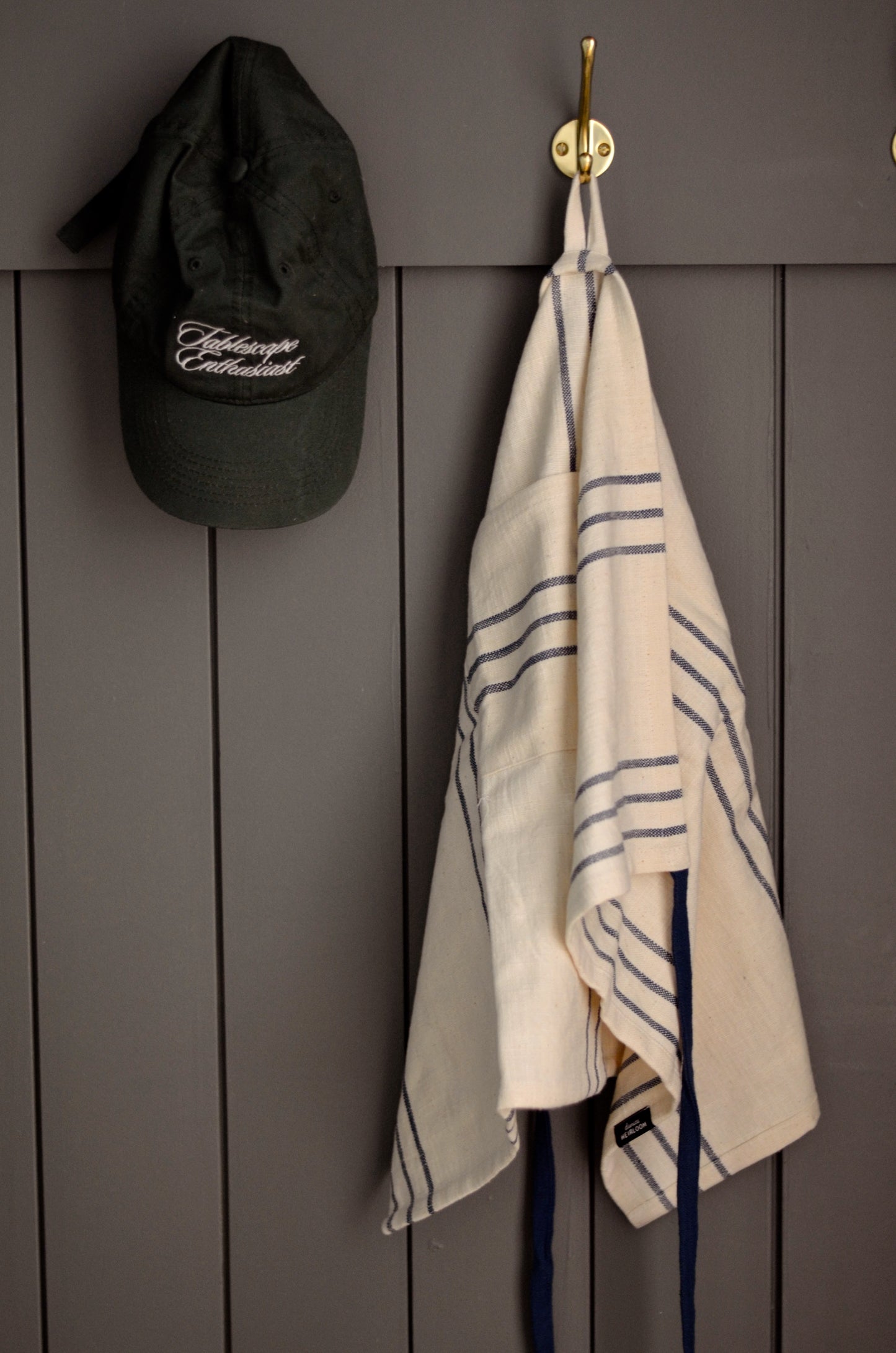 Vintage Navy Stripe Waist Apron