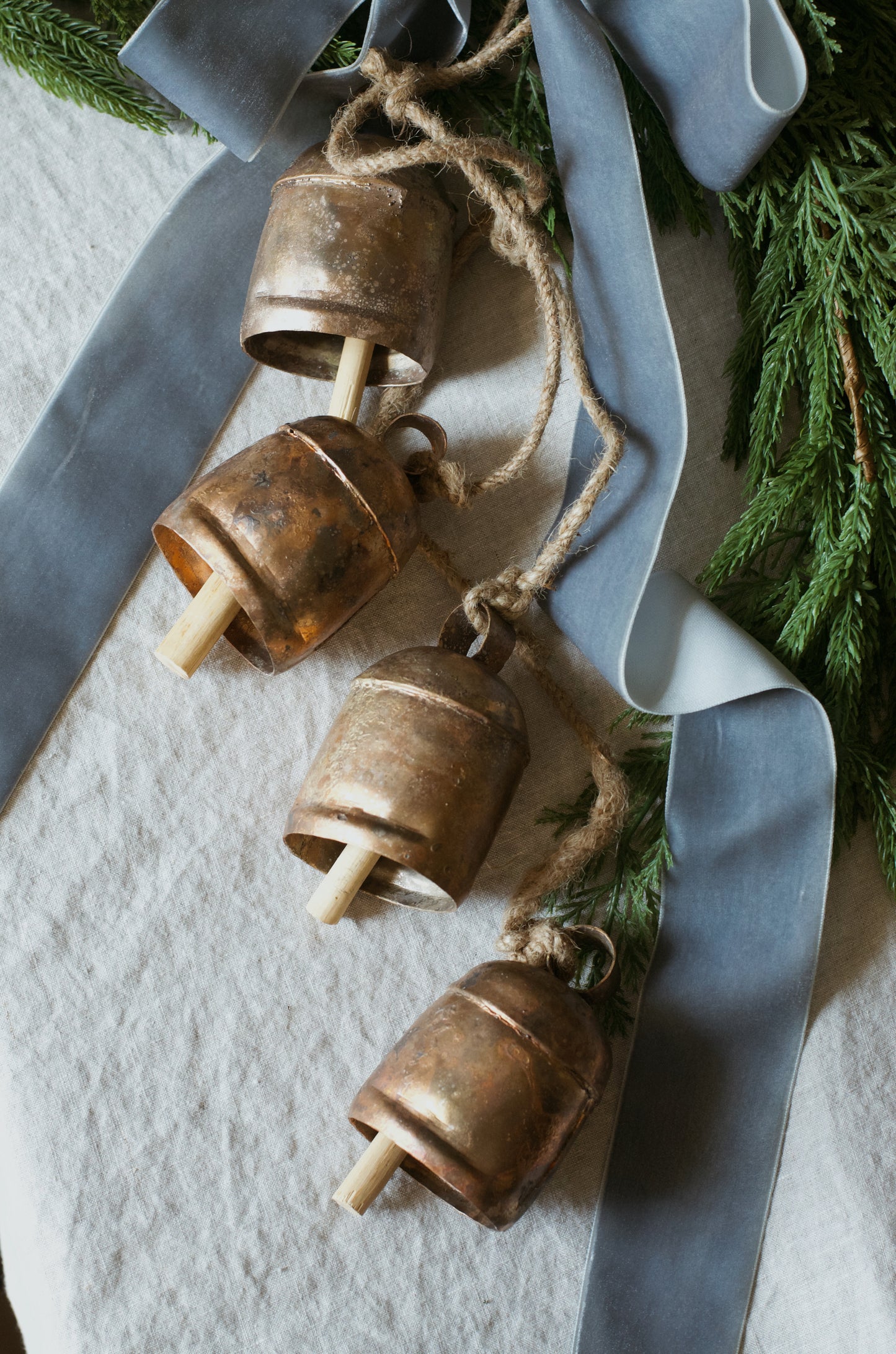Hanging Vintage Copper Bell Cluster