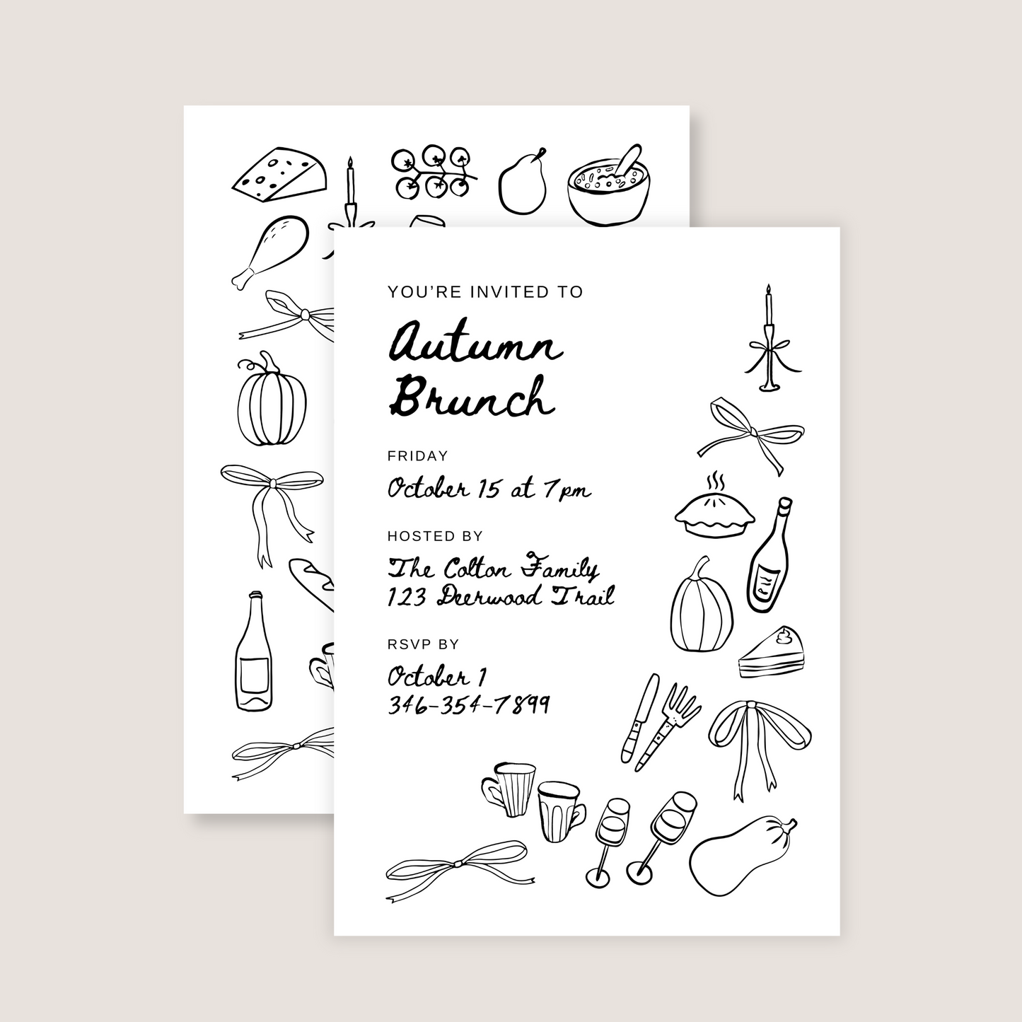 Autumn Invitation (Printable Template)