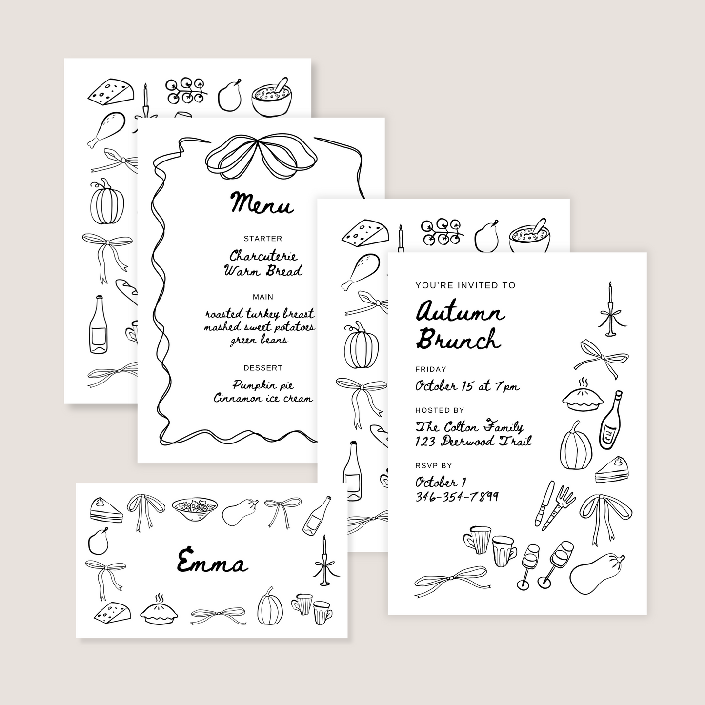 Autumn Gatherings Bundle (Printable Templates)