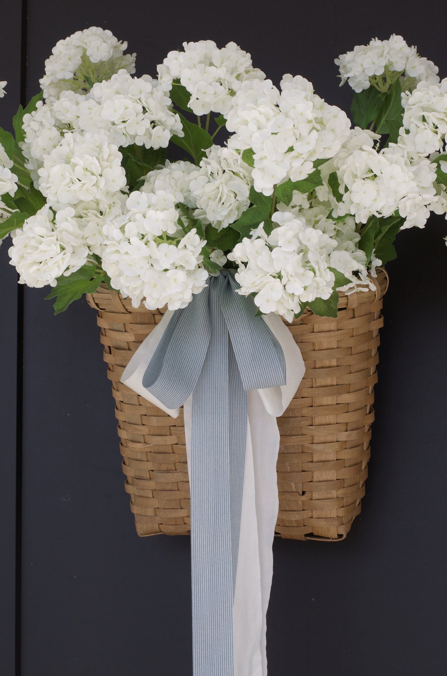 Double Bow Kit - Blue Linen & Ivory Faux Silk
