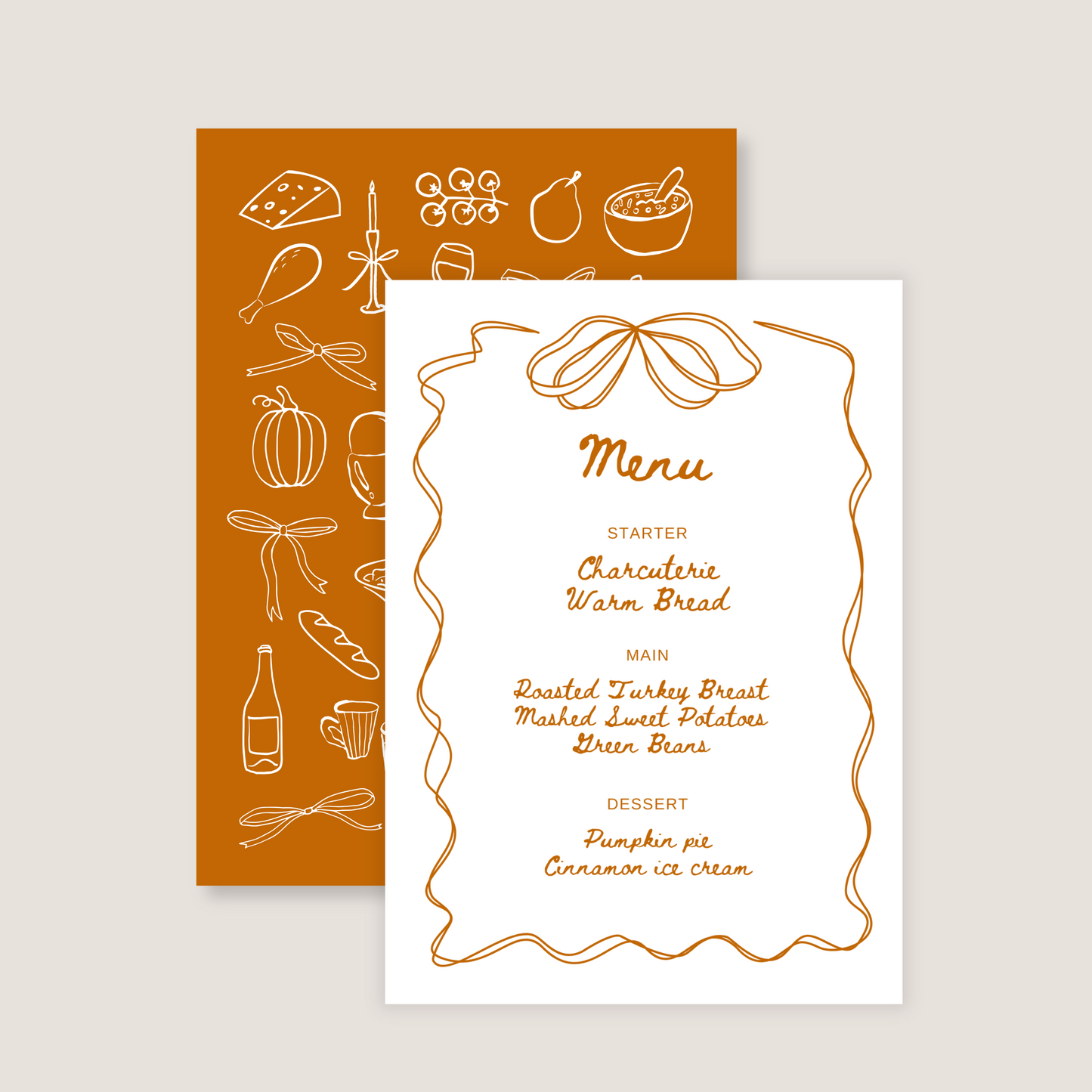 Autumn Bow Menu (Printable Template)