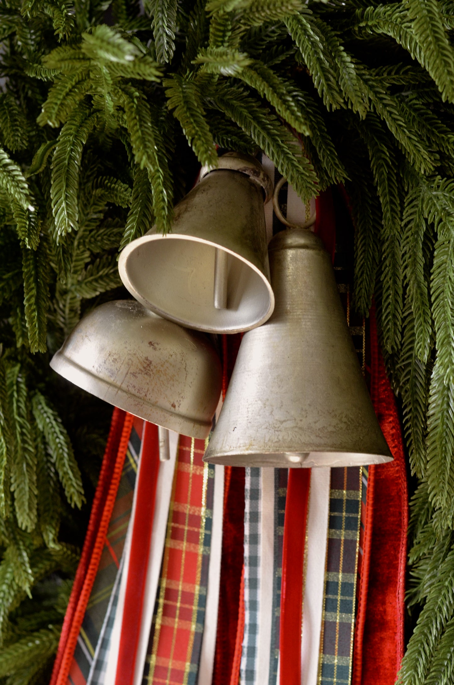 Distressed Pewter Bell Set of 3