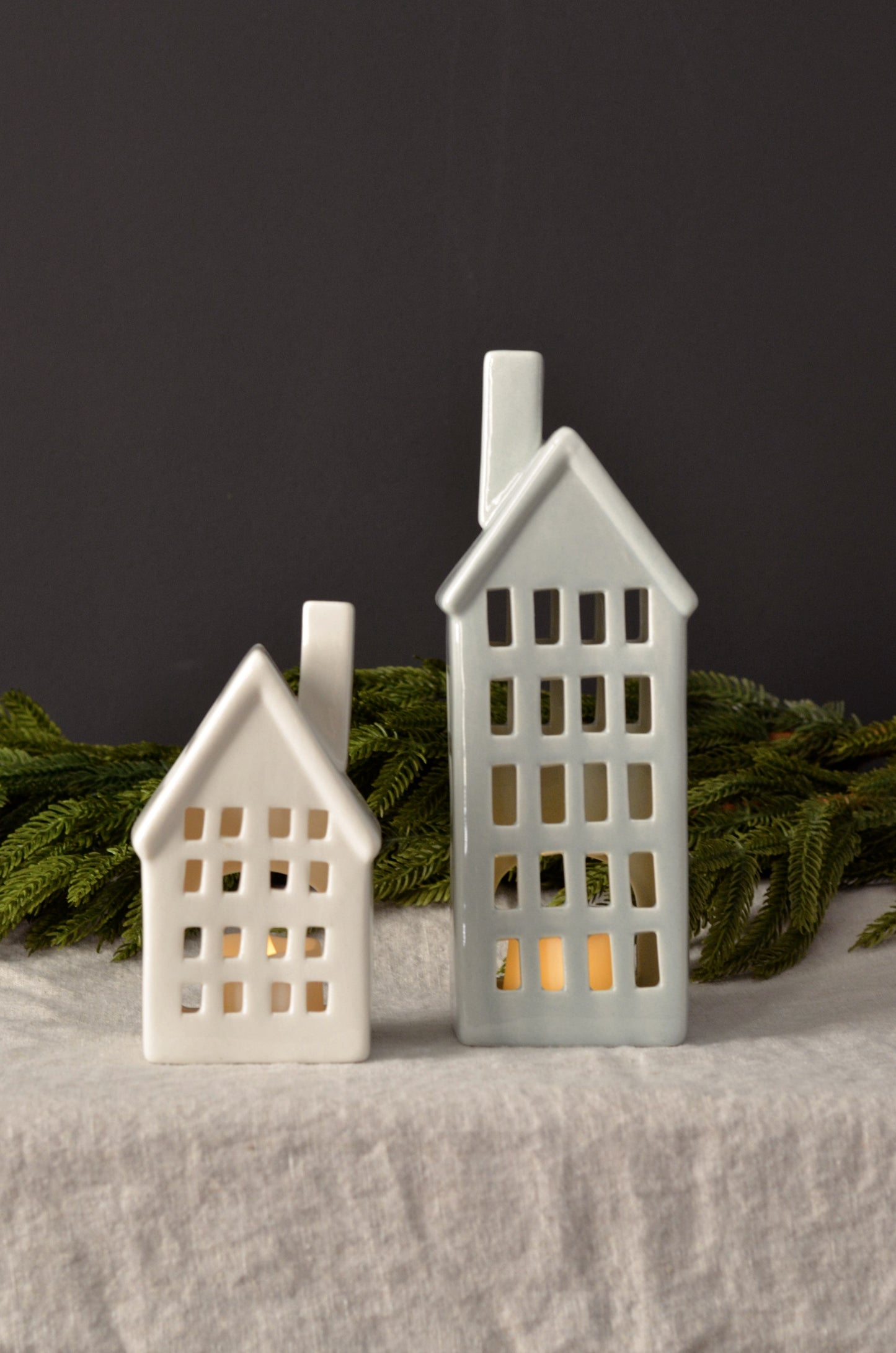 Winter Village Candle holder Set