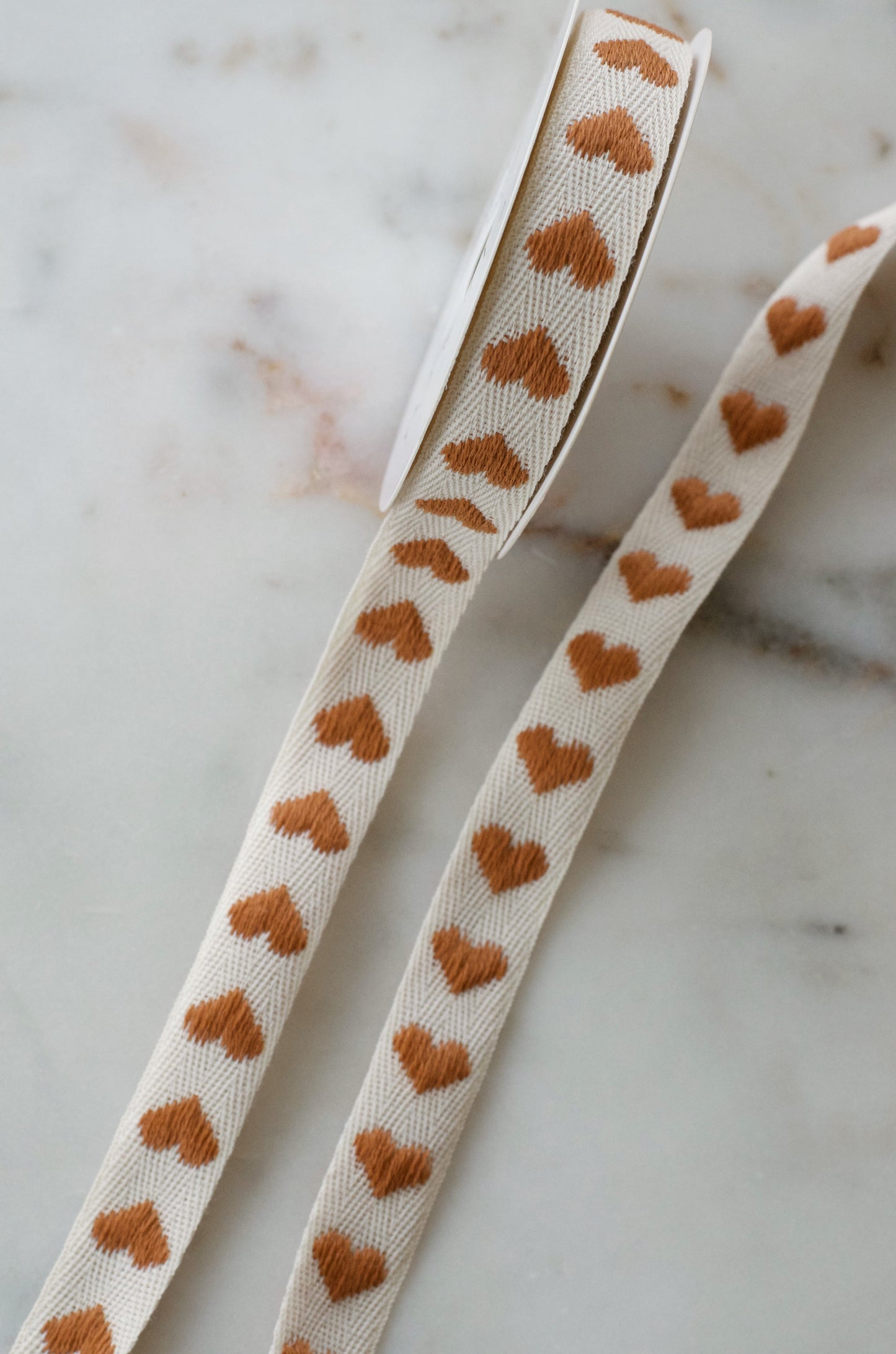 Brown Hearts Ribbon