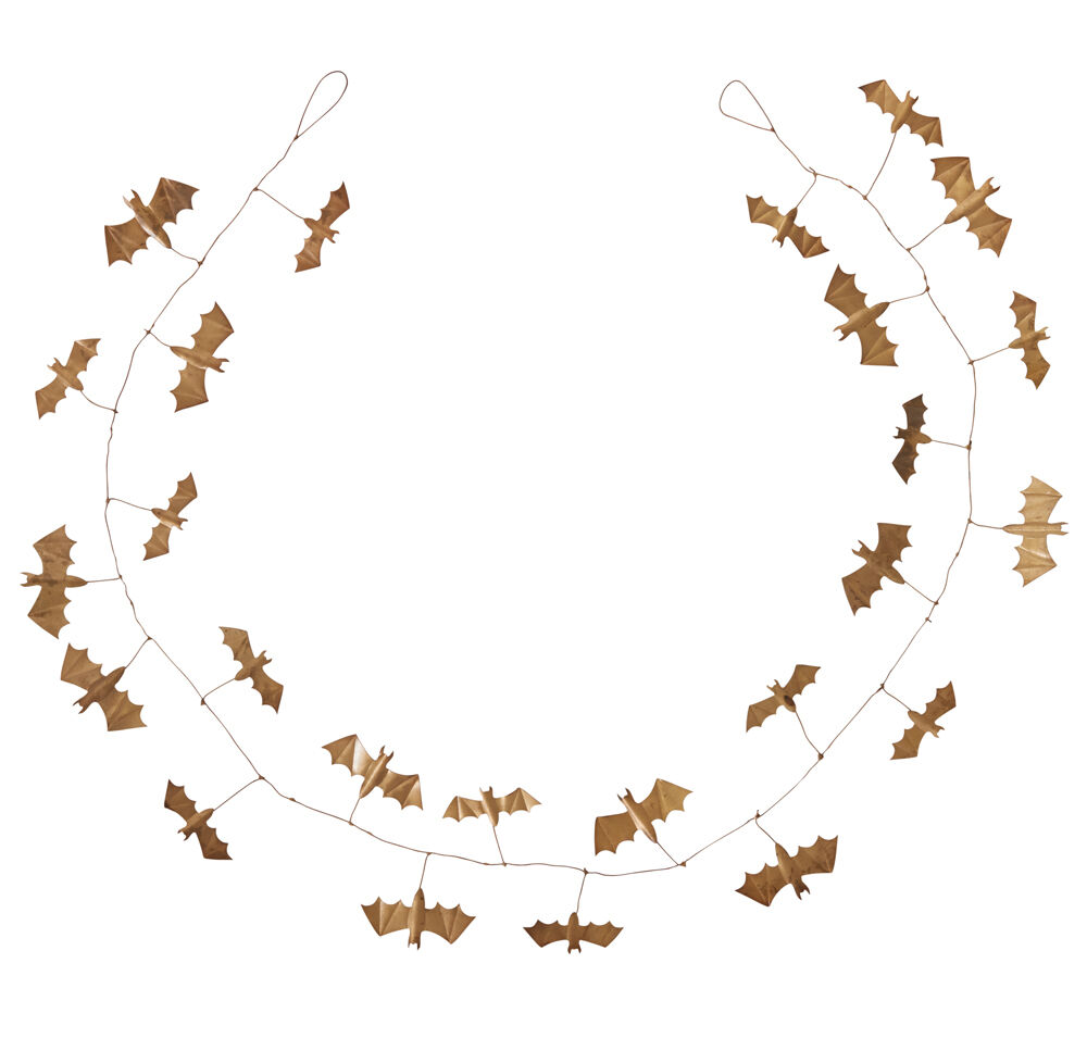 Distressed Gold Bat Garland