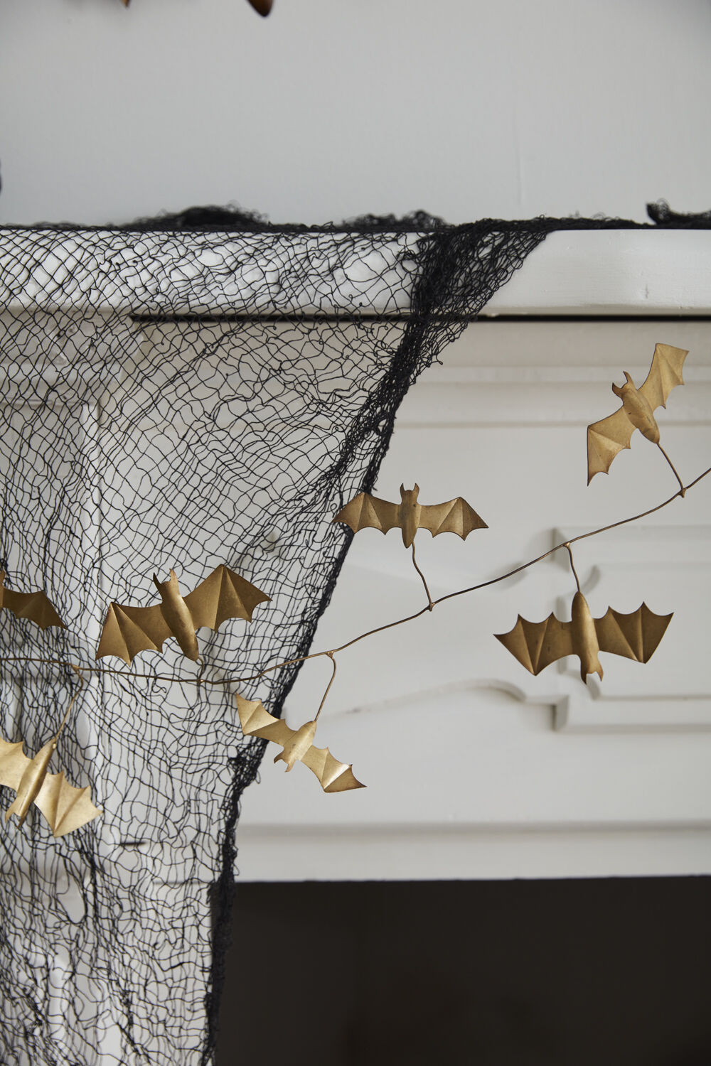 Distressed Gold Bat Garland