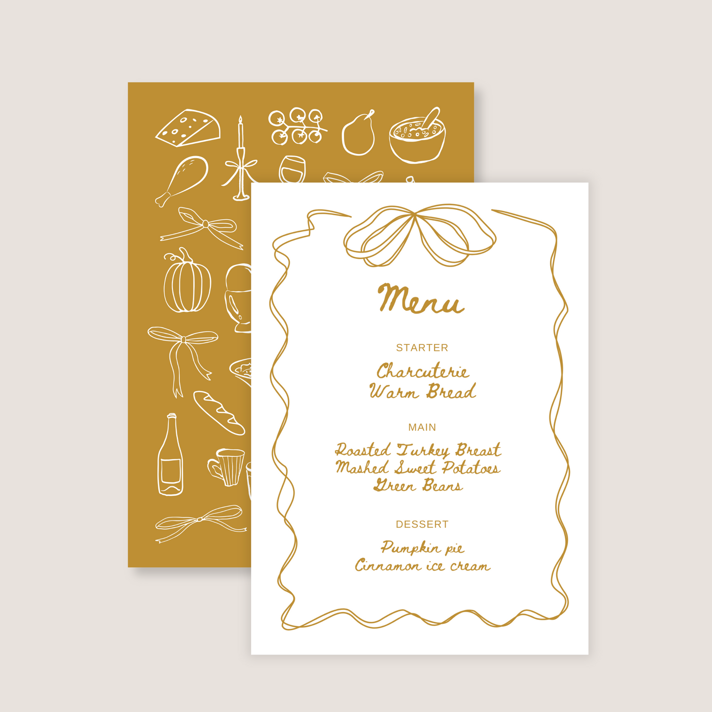 Autumn Bow Menu (Printable Template)