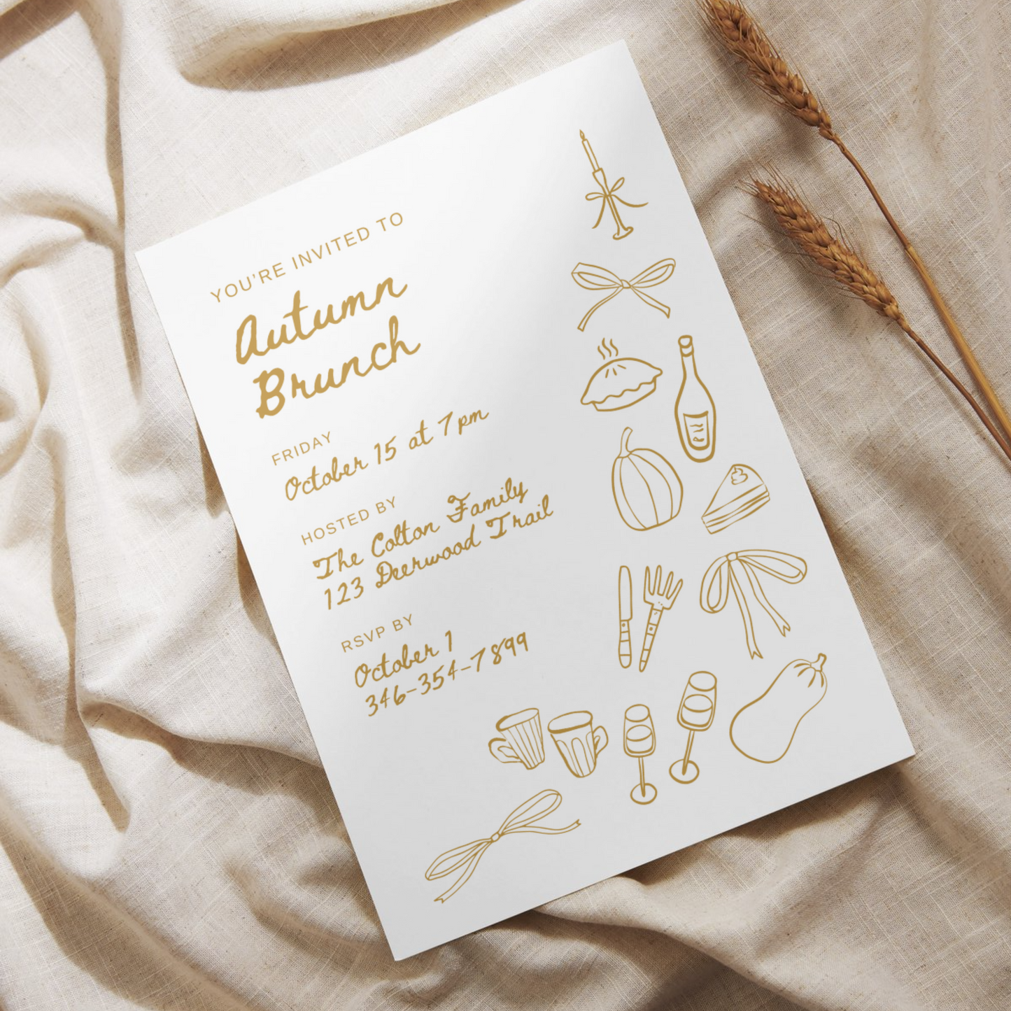 Autumn Invitation (Printable Template)