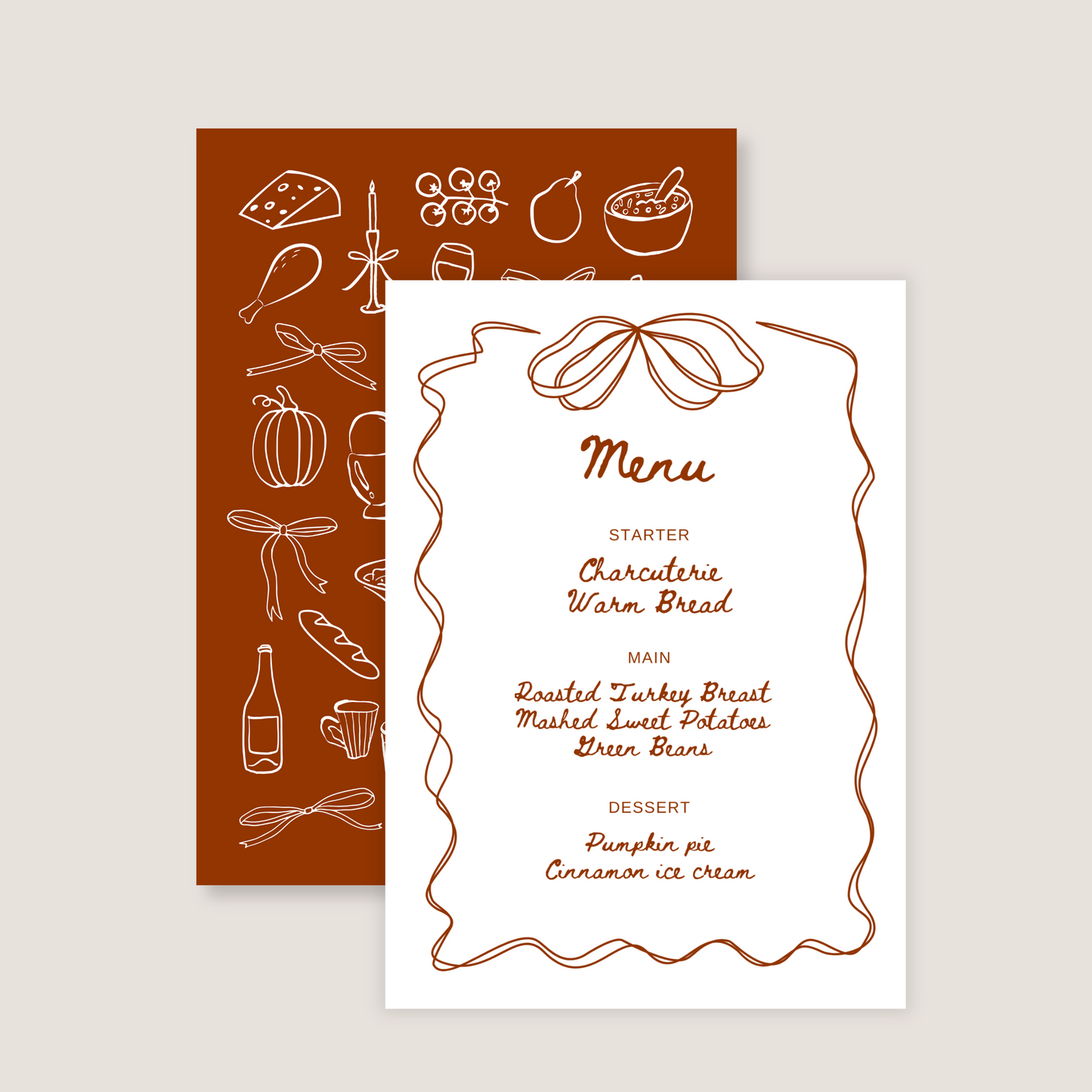 Autumn Bow Menu (Printable Template)