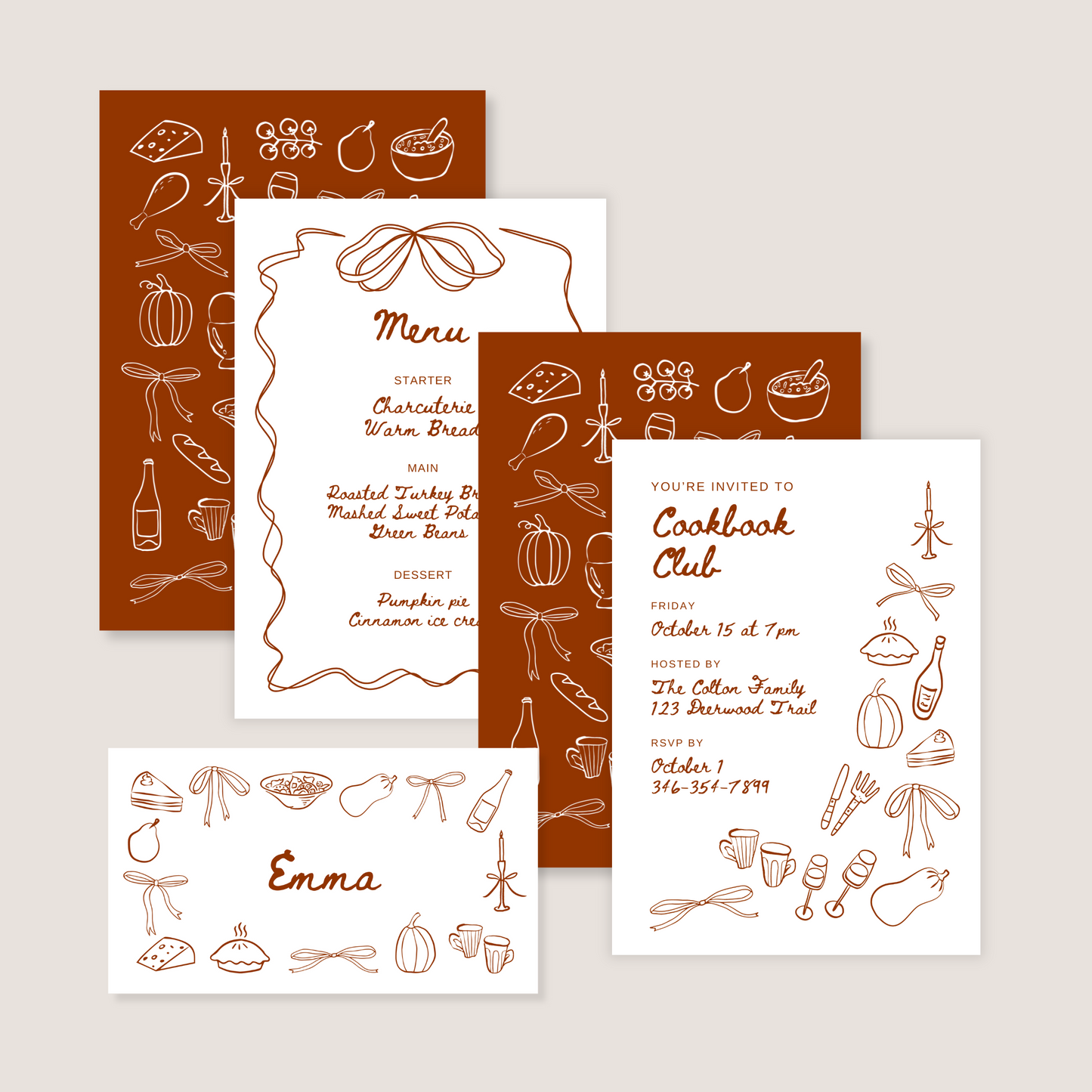 Autumn Gatherings Bundle (Printable Templates)