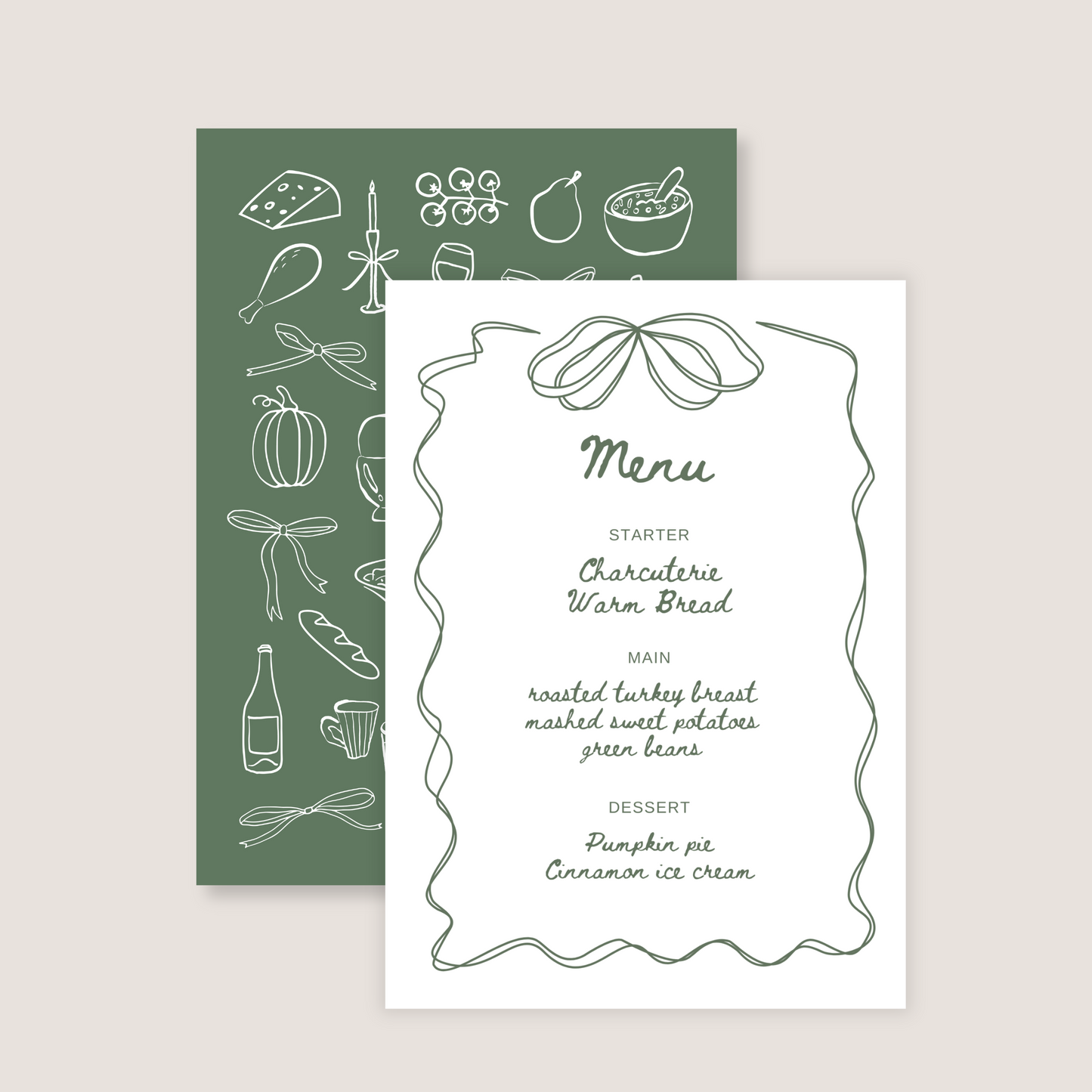 Autumn Bow Menu (Printable Template)