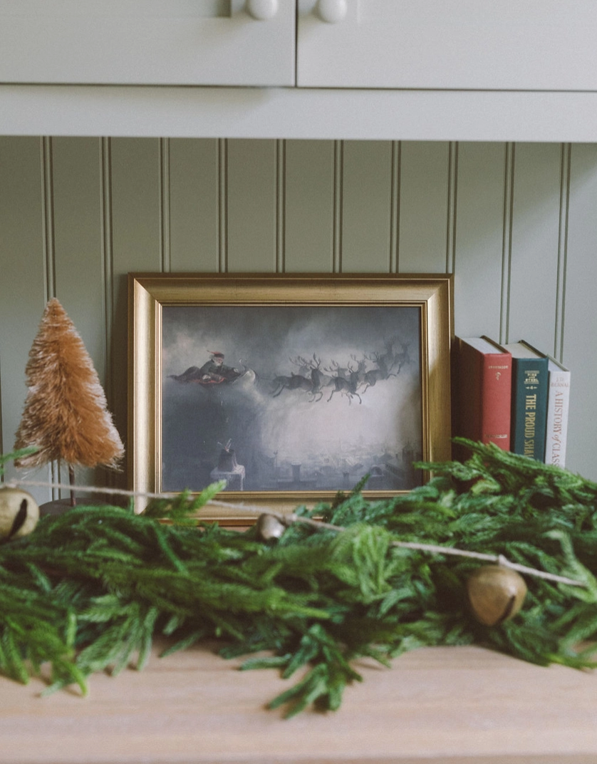 *Shipping 11/3* Christmas Night Vintage Art - 12" x 10"