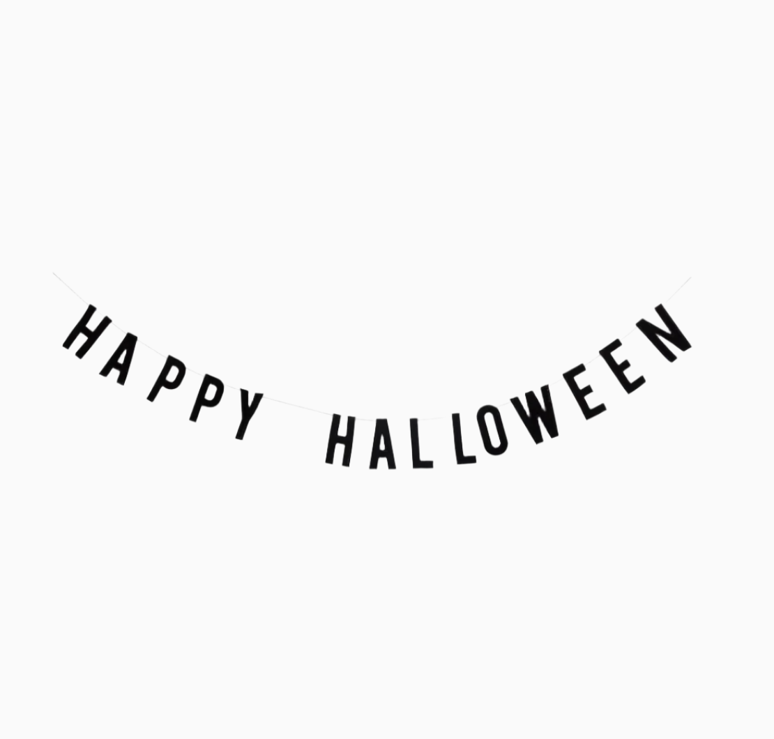 Black Velvet Happy Halloween Garland