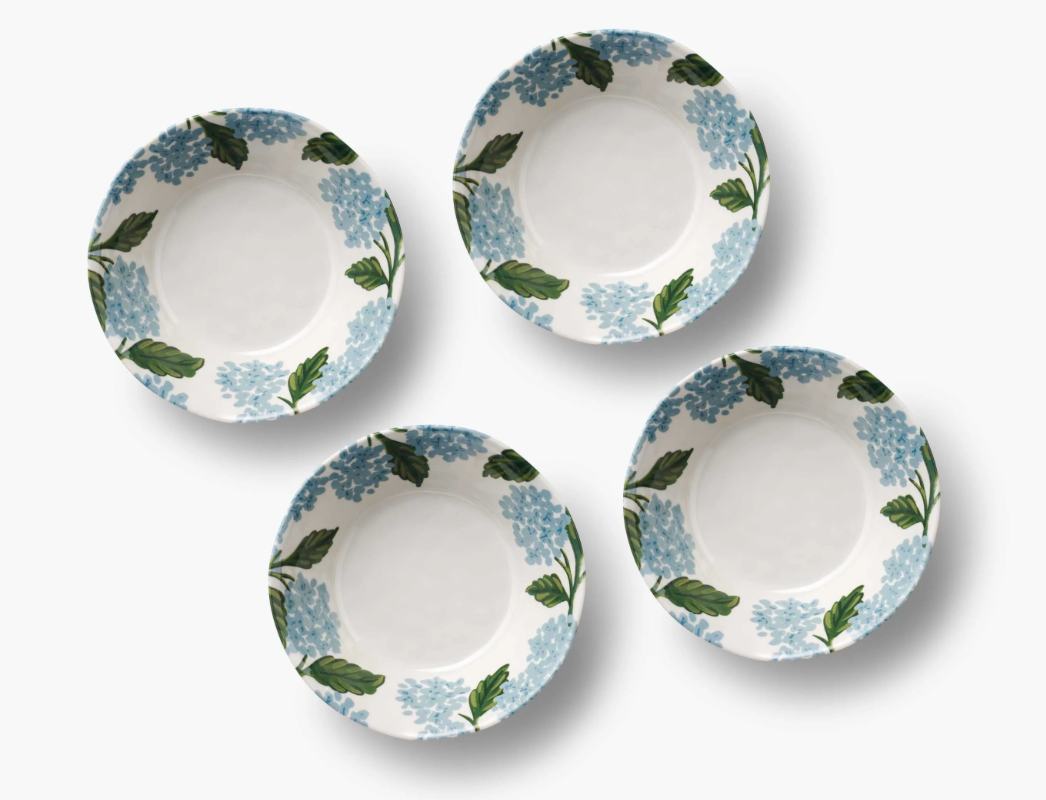 Hydrangea Melamine Bowls (Set of 4)