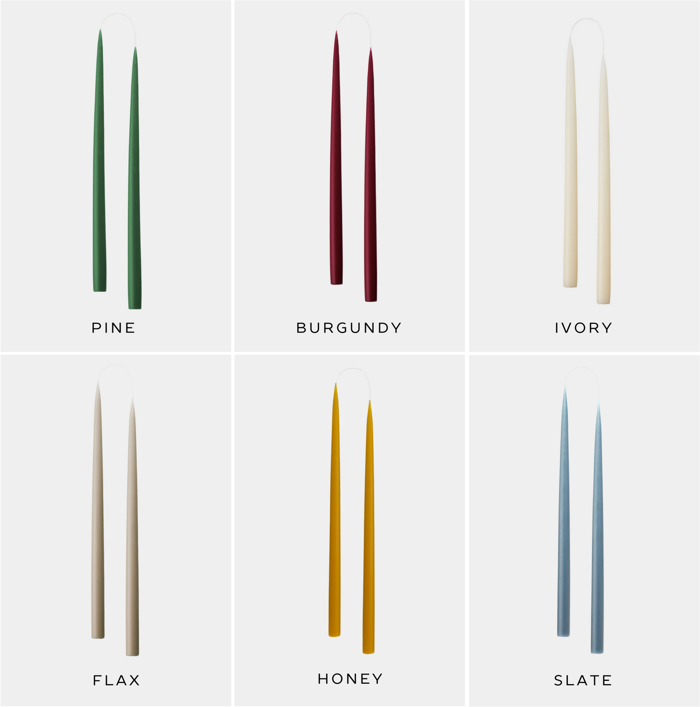 Taper Candle Collection Colors