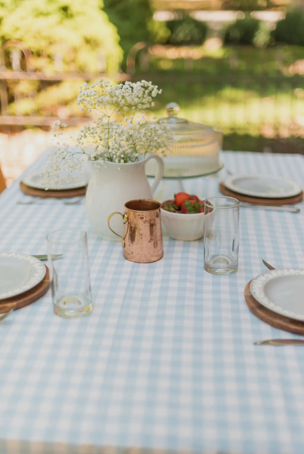 Ruffle Gingham Tablecloth