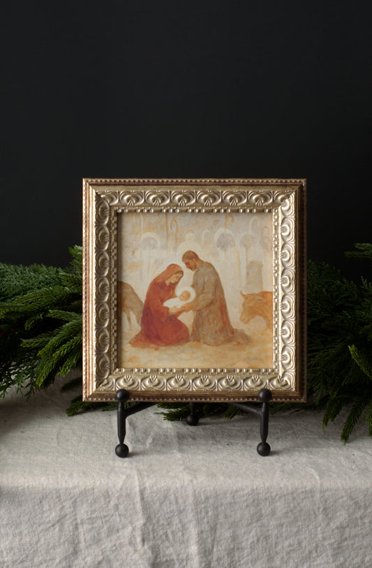 Birth of Christ Nativity Art - 9" x 9"