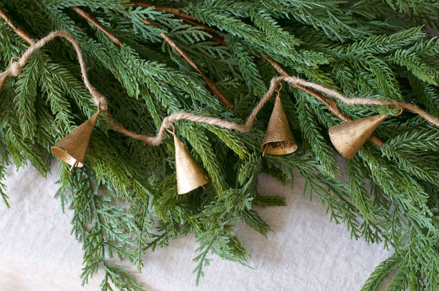 Gold Cone Mini Bell Garland