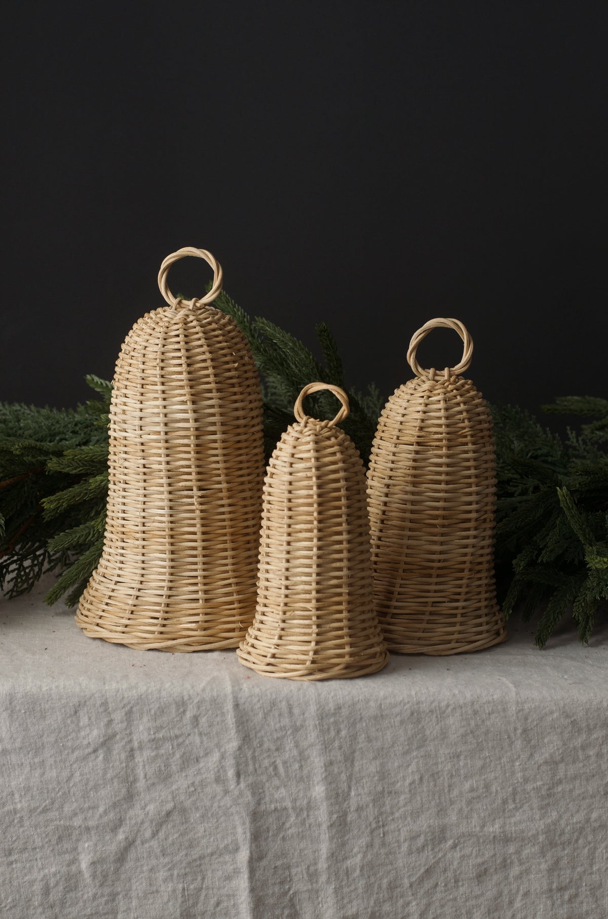 Rattan Bells Set of 3