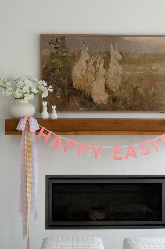 Pink Happy Easter Garland