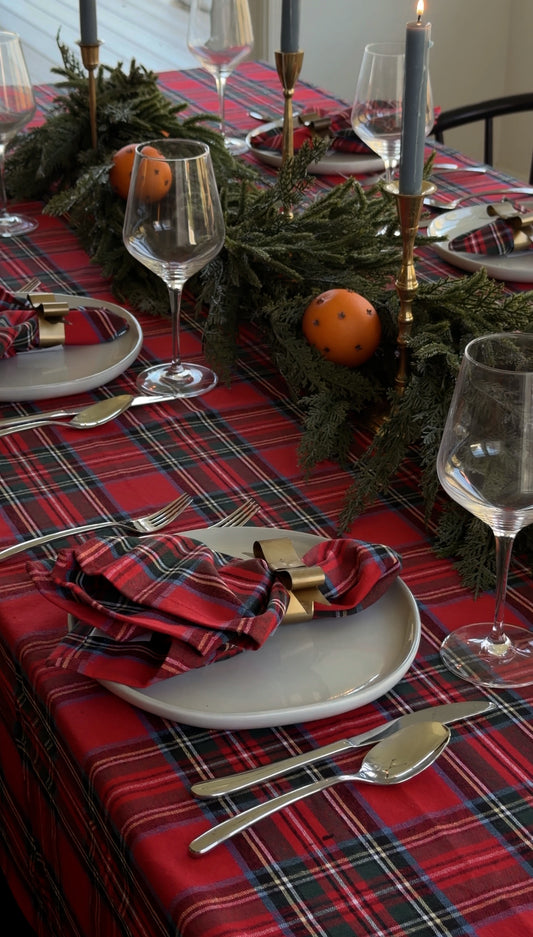 Red Tartan Plaid Tablecloth