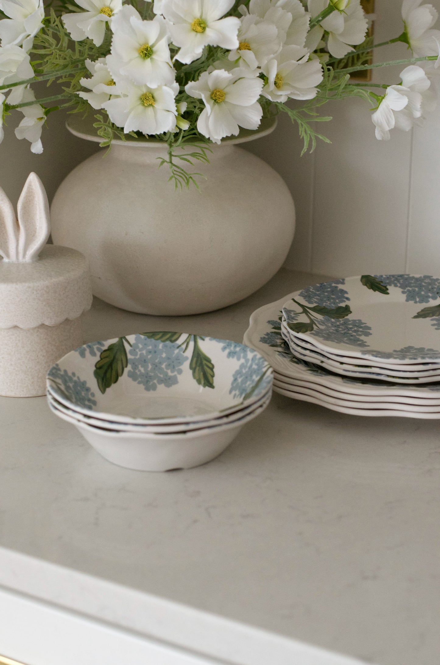 Hydrangea Melamine Bowls (Set of 4)