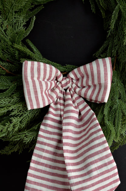 Cranberry Stripe Bow