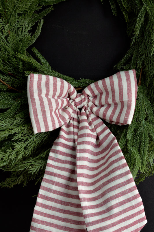 Cranberry Stripe Bow