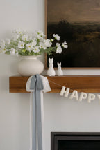 Double Bow Kit - Blue Linen & Ivory Faux Silk