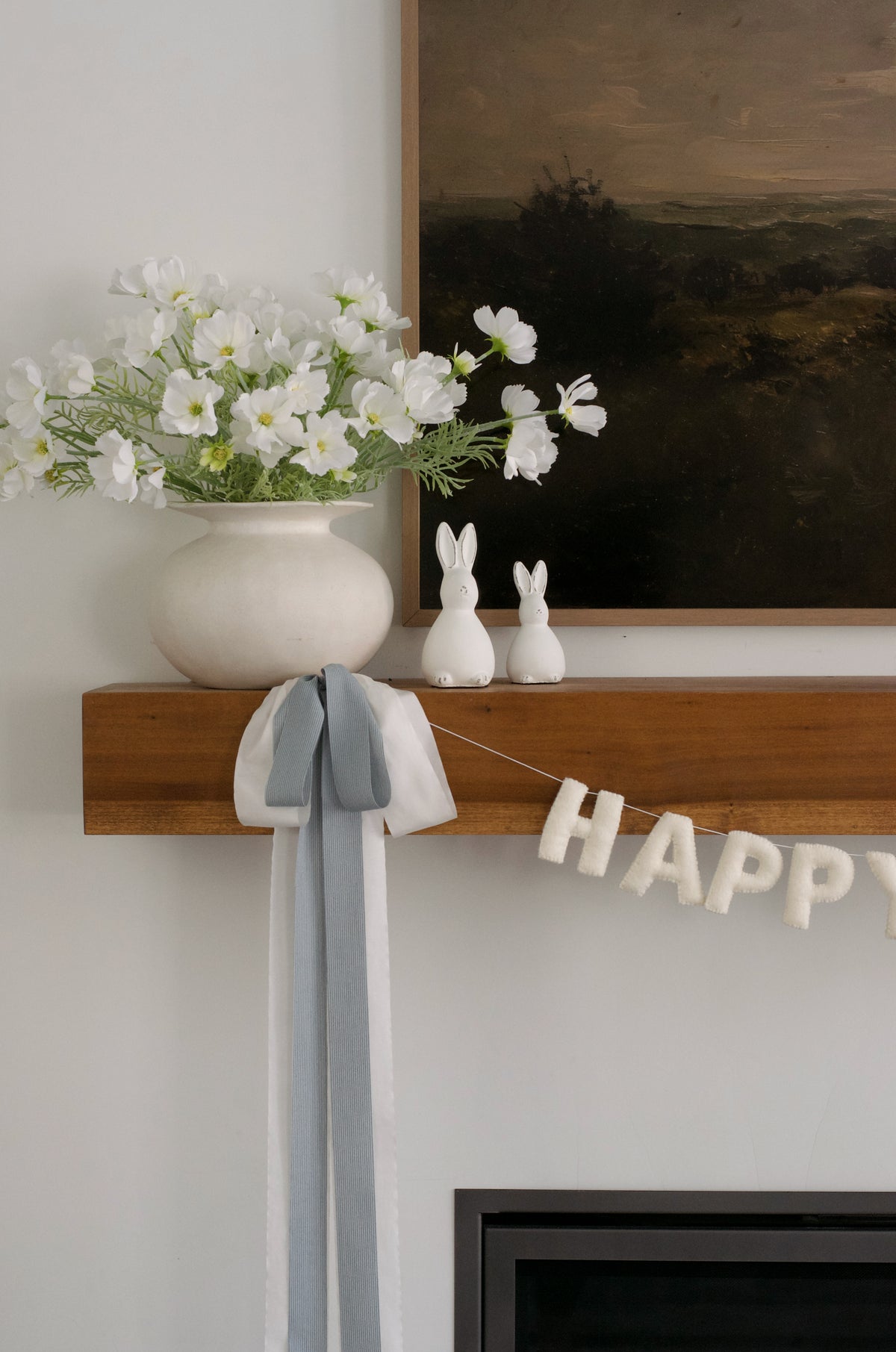 Double Bow Kit - Blue Linen & Ivory Faux Silk