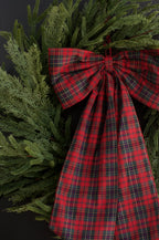 Large Red Tartan Bow