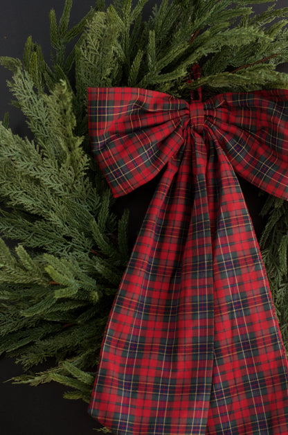 Large Red Tartan Bow