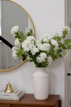 Real Touch White Viburnum Hydrangea Stems 33” (Set of 3 or 6)